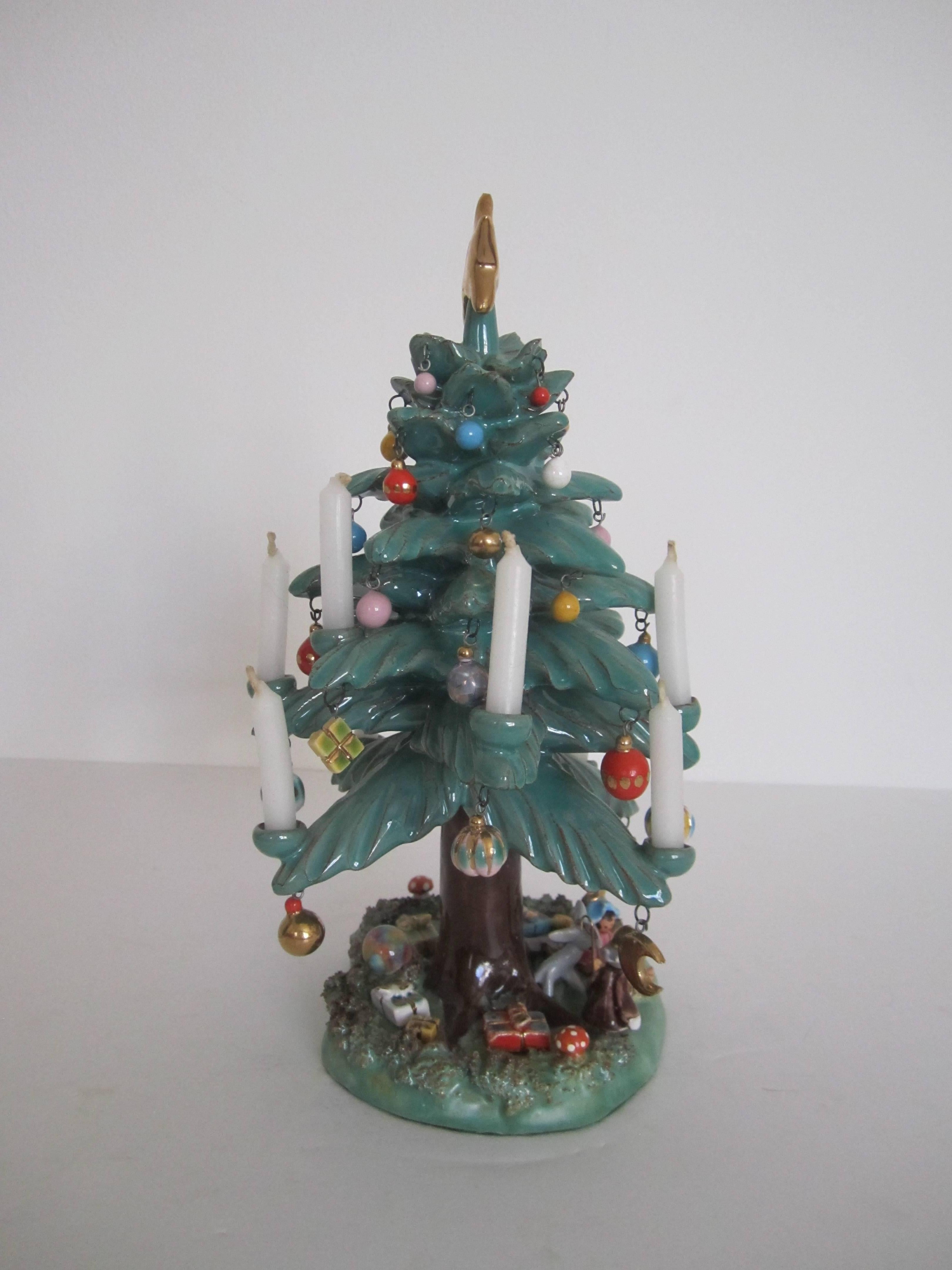 20th Century Vintage Mexican Pottery Christmas Tree Sculpture