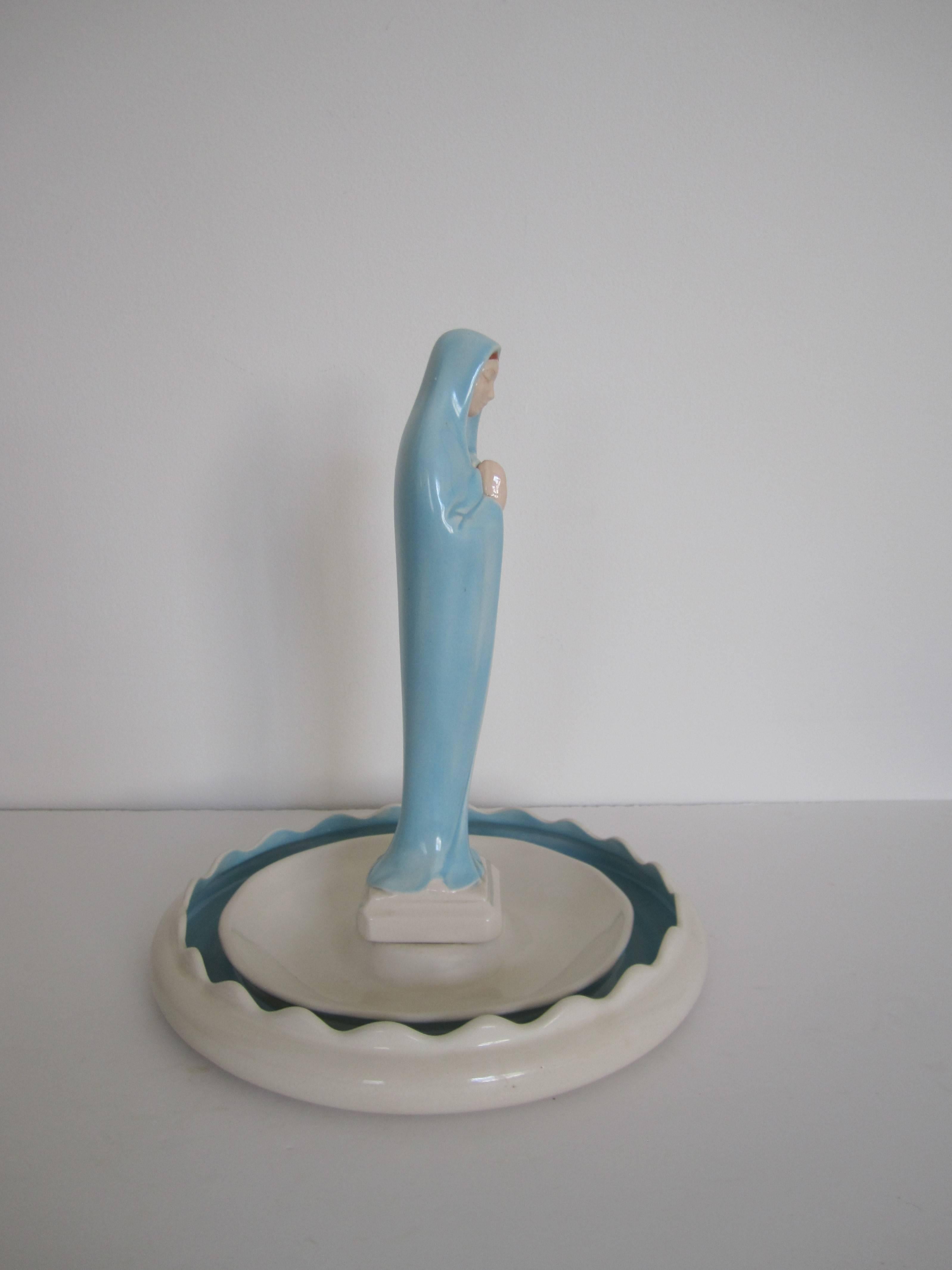 Ceramic Vintage Mother Mary Sculpture 