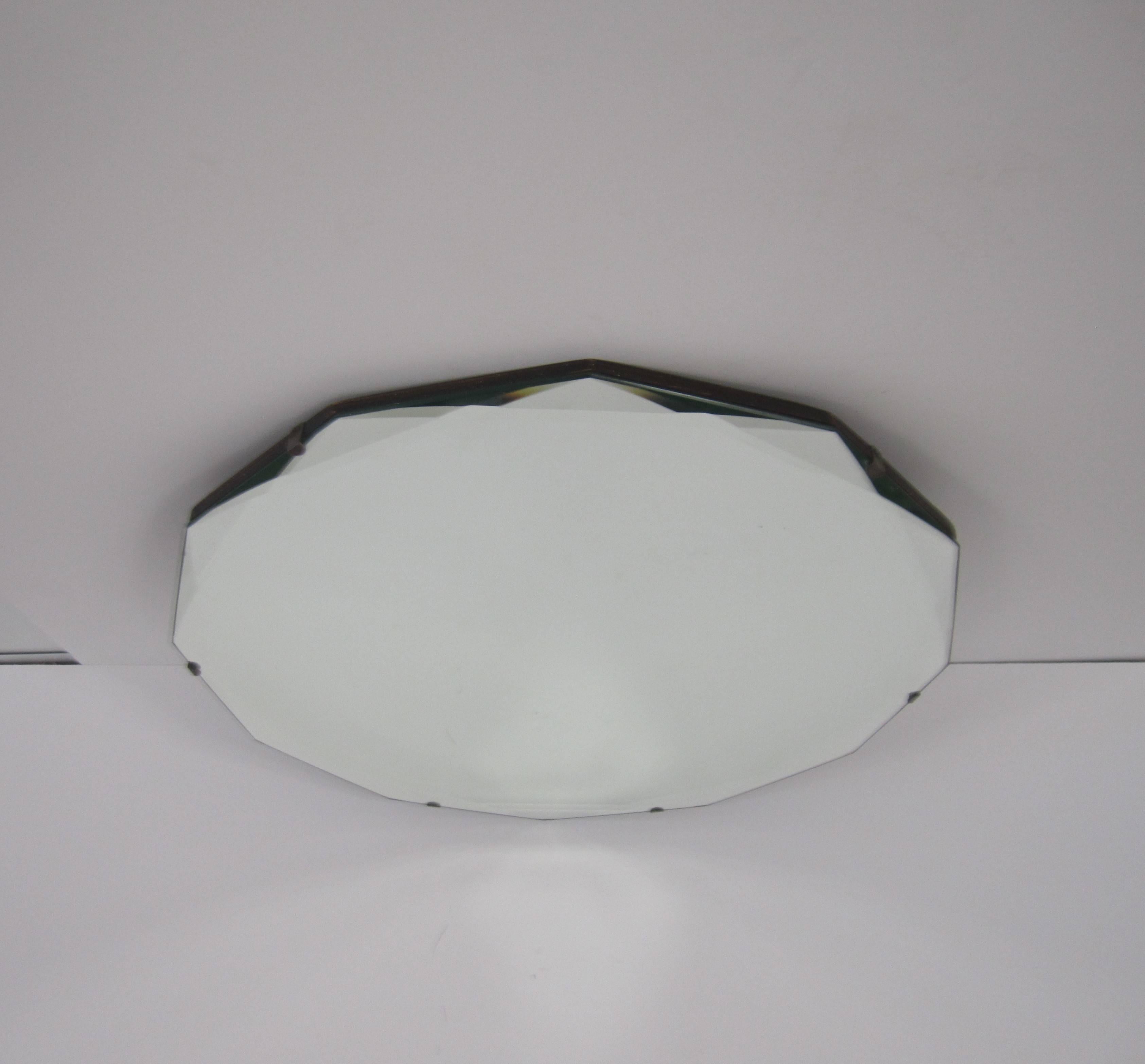 Mid-20th Century Round Hollywood Regency Beveled Glass Wall Mirror