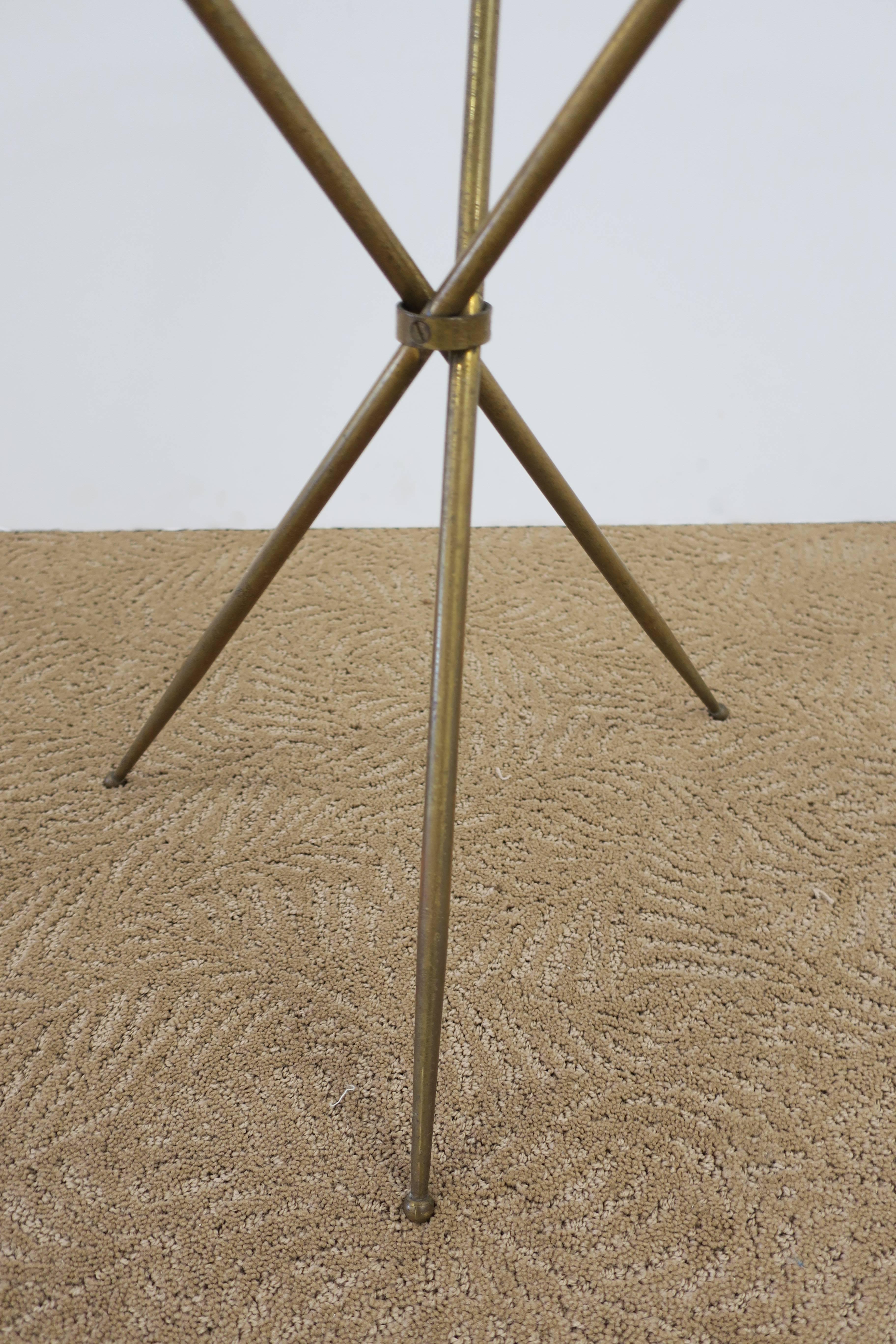 Vintage Modern Italian Brass and Glass Tripod Side Table after Gio Ponti, Italy 5
