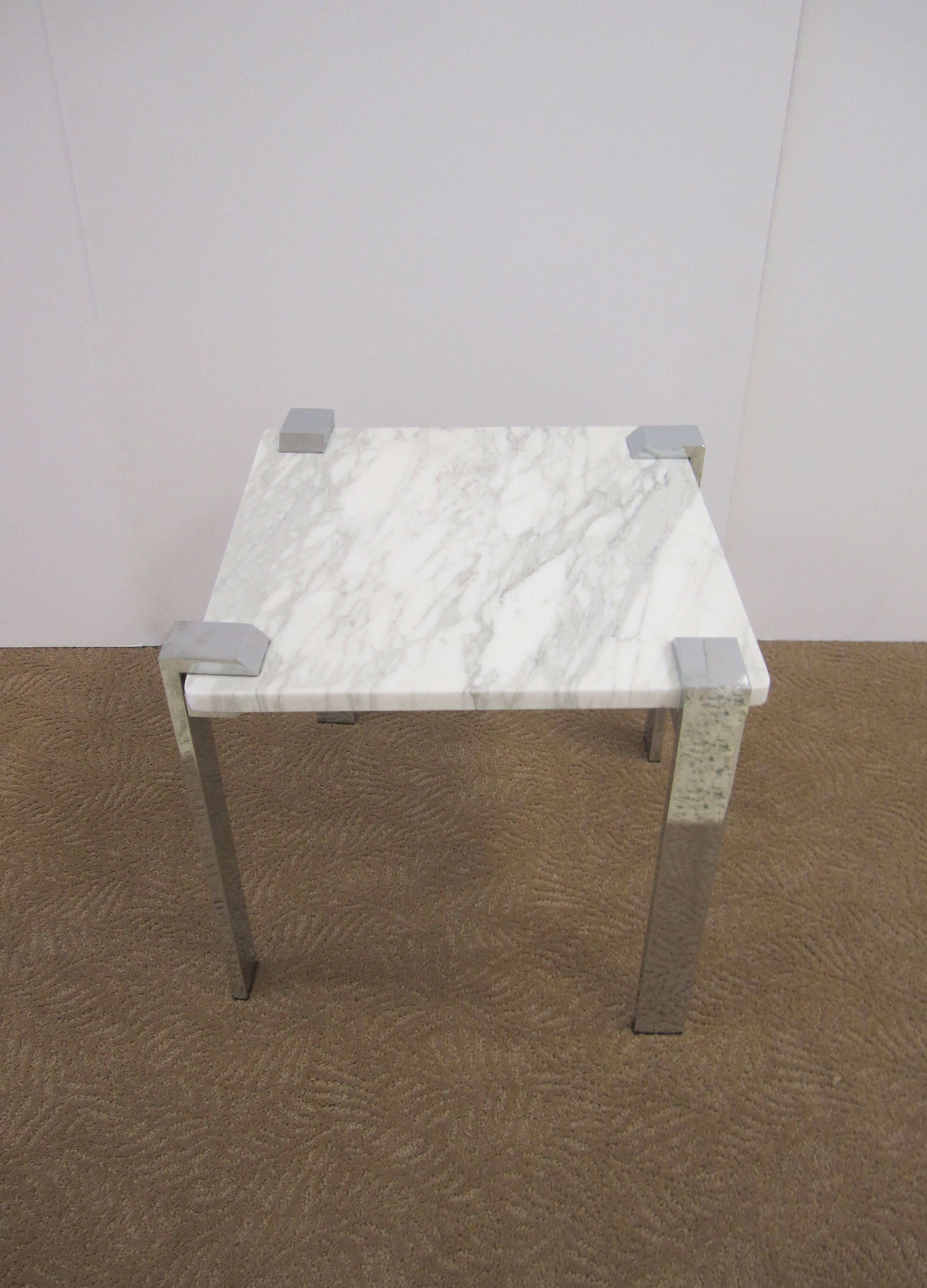 marble and chrome end table