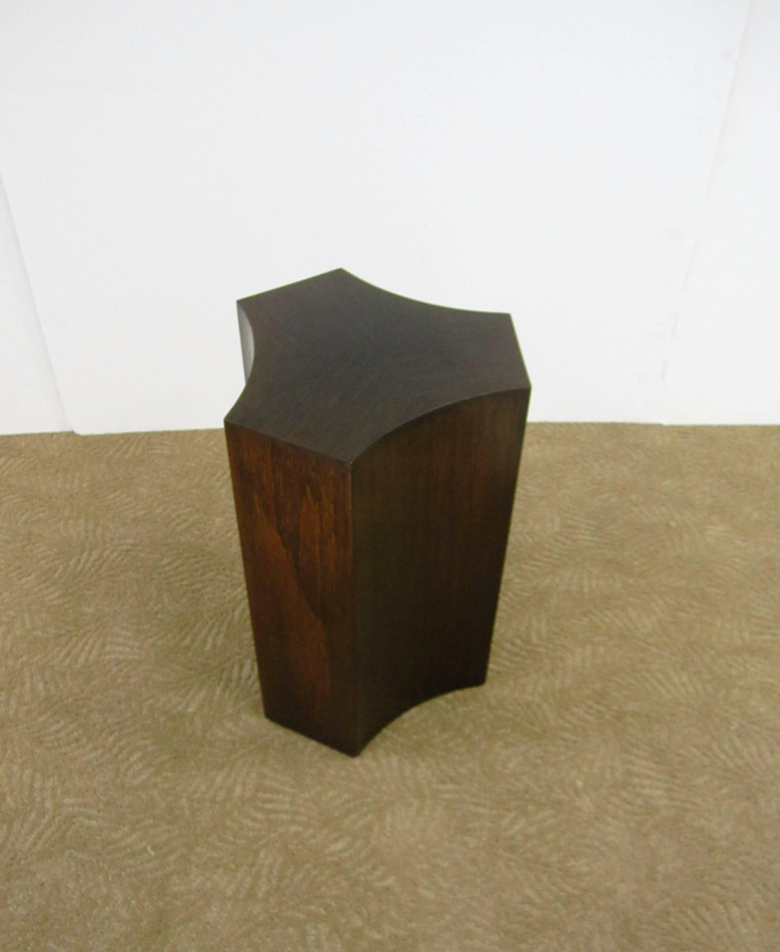 Polished  Elegant Vintage Geometric Pedestal Side Table