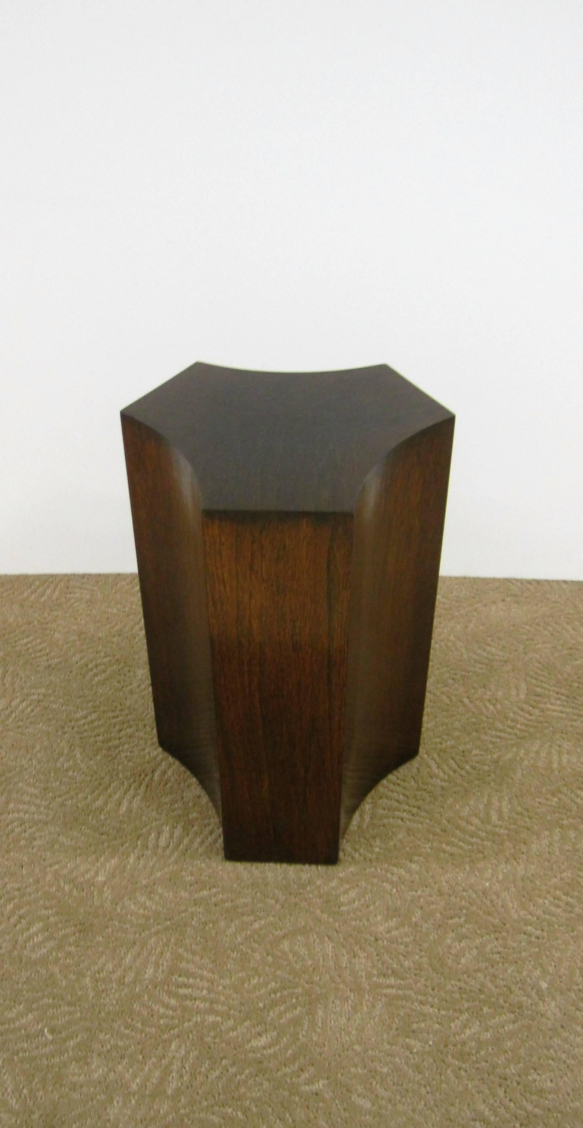 Wood  Elegant Vintage Geometric Pedestal Side Table