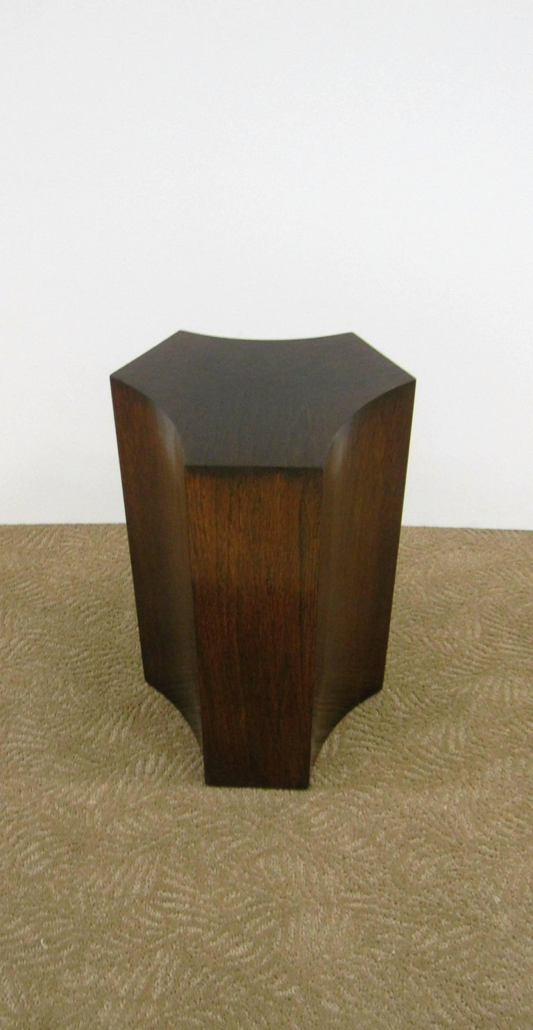 Elegant Vintage Geometric Pedestal Side Table For Sale at 1stDibs