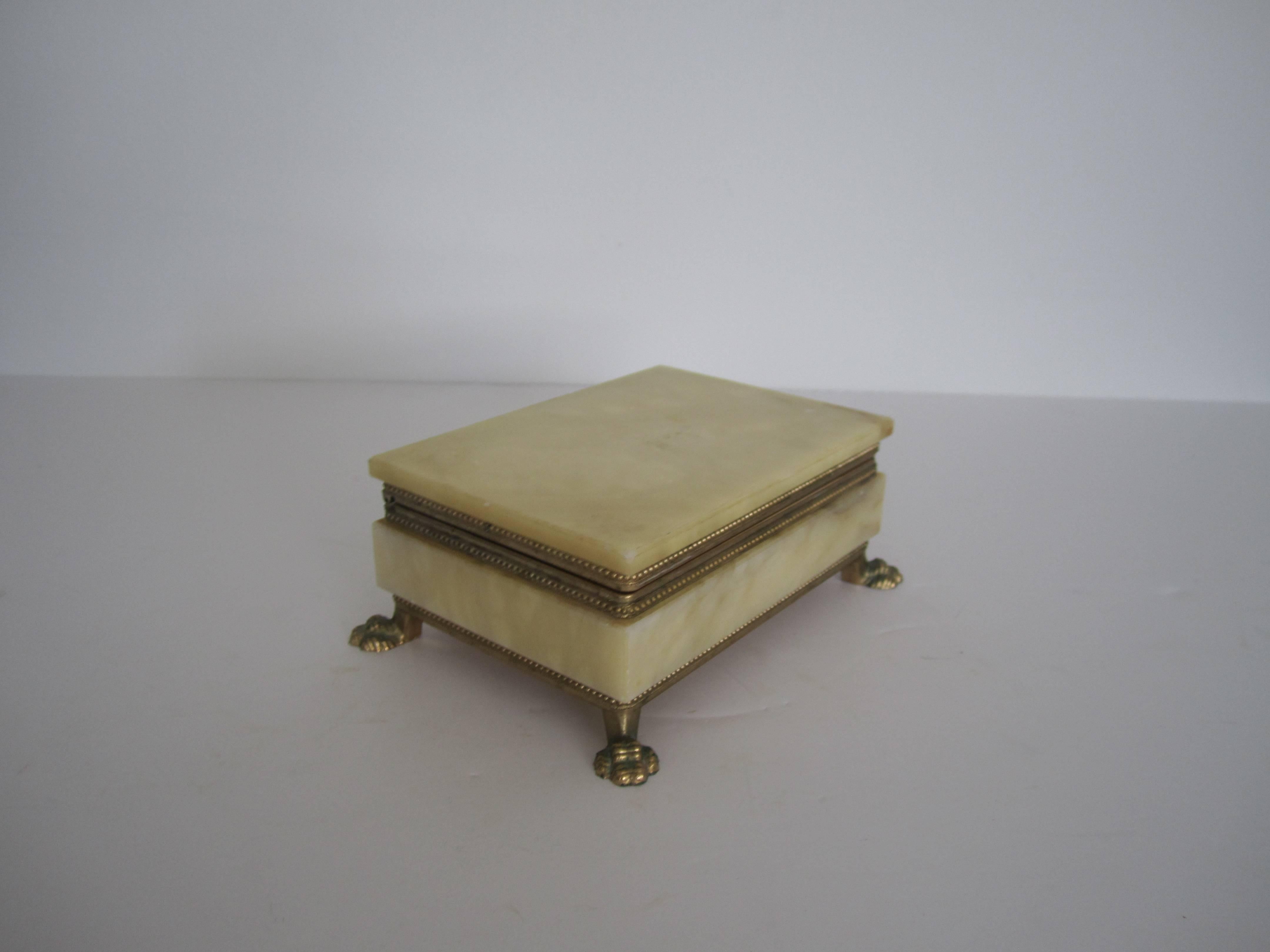 Regency Italian Alabaster and Brass Box