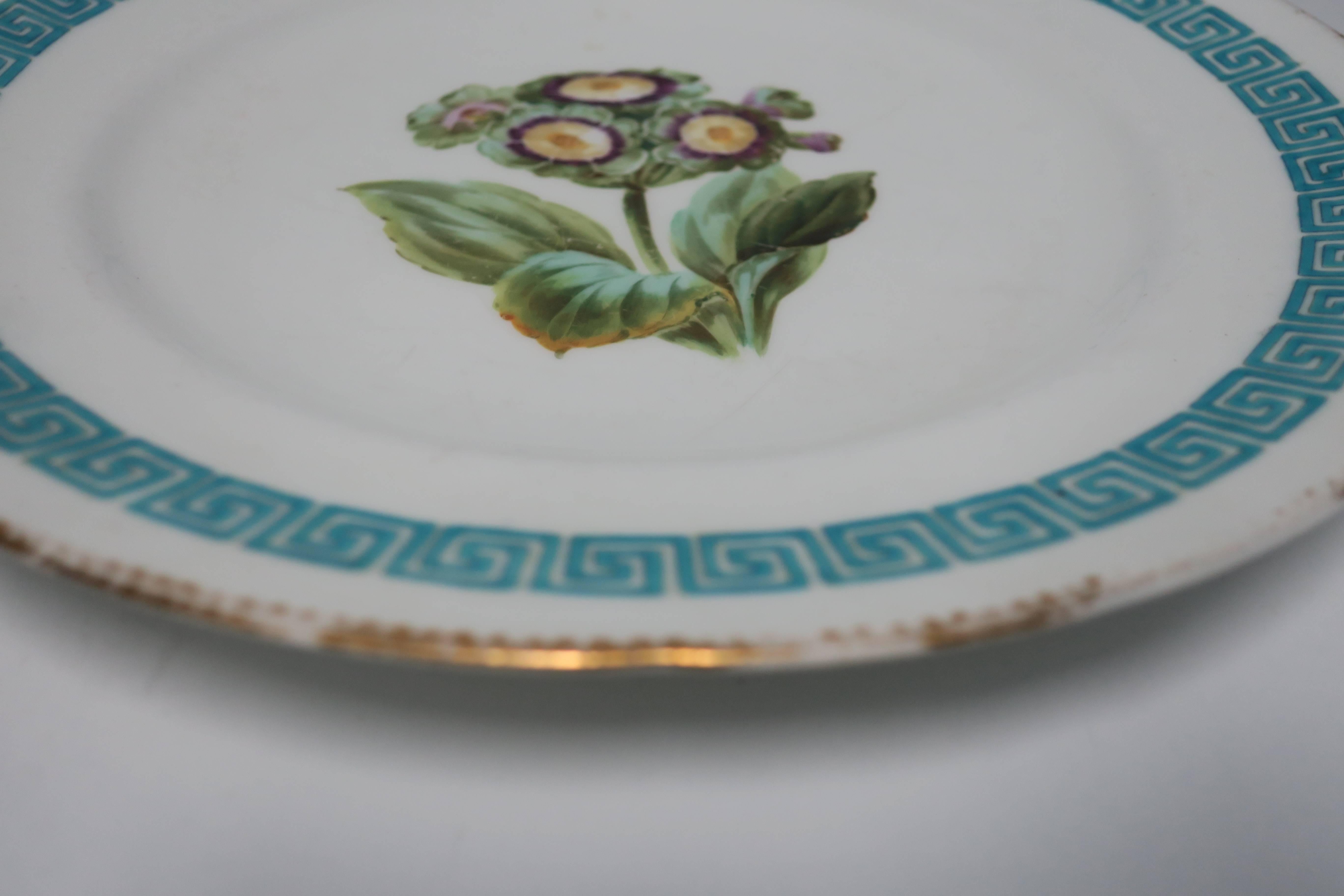 English Minton Plates with Greek Key Design, Pair For Sale 4