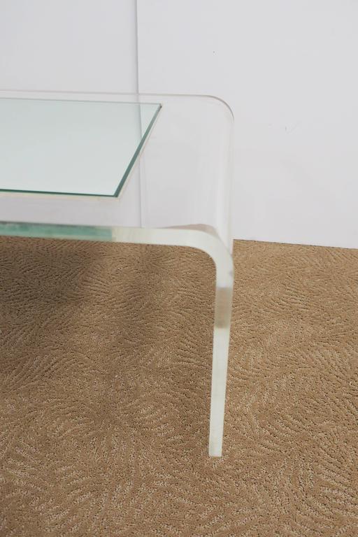 Vintage Modern Lucite Waterfall Coffee Table after Charles Hollis Jones