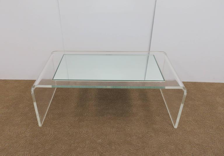 Vintage Modern Lucite Waterfall Coffee Table after Charles Hollis Jones