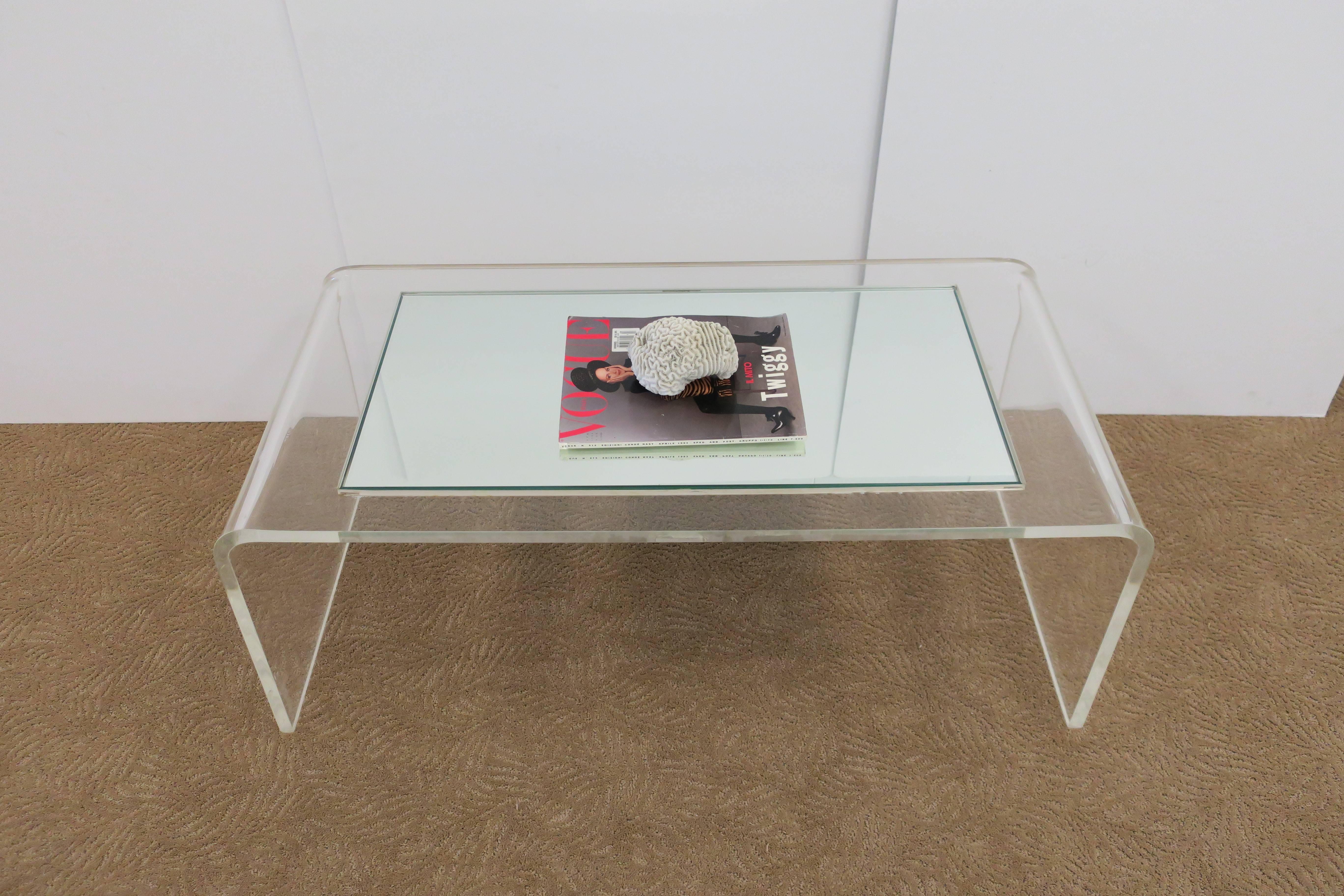 Late 20th Century '70s Modern Lucite Waterfall Coffee Table 