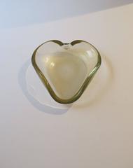 Italian Murano Clear and Gold Art Glass Bowl or Ashtray After Seguso