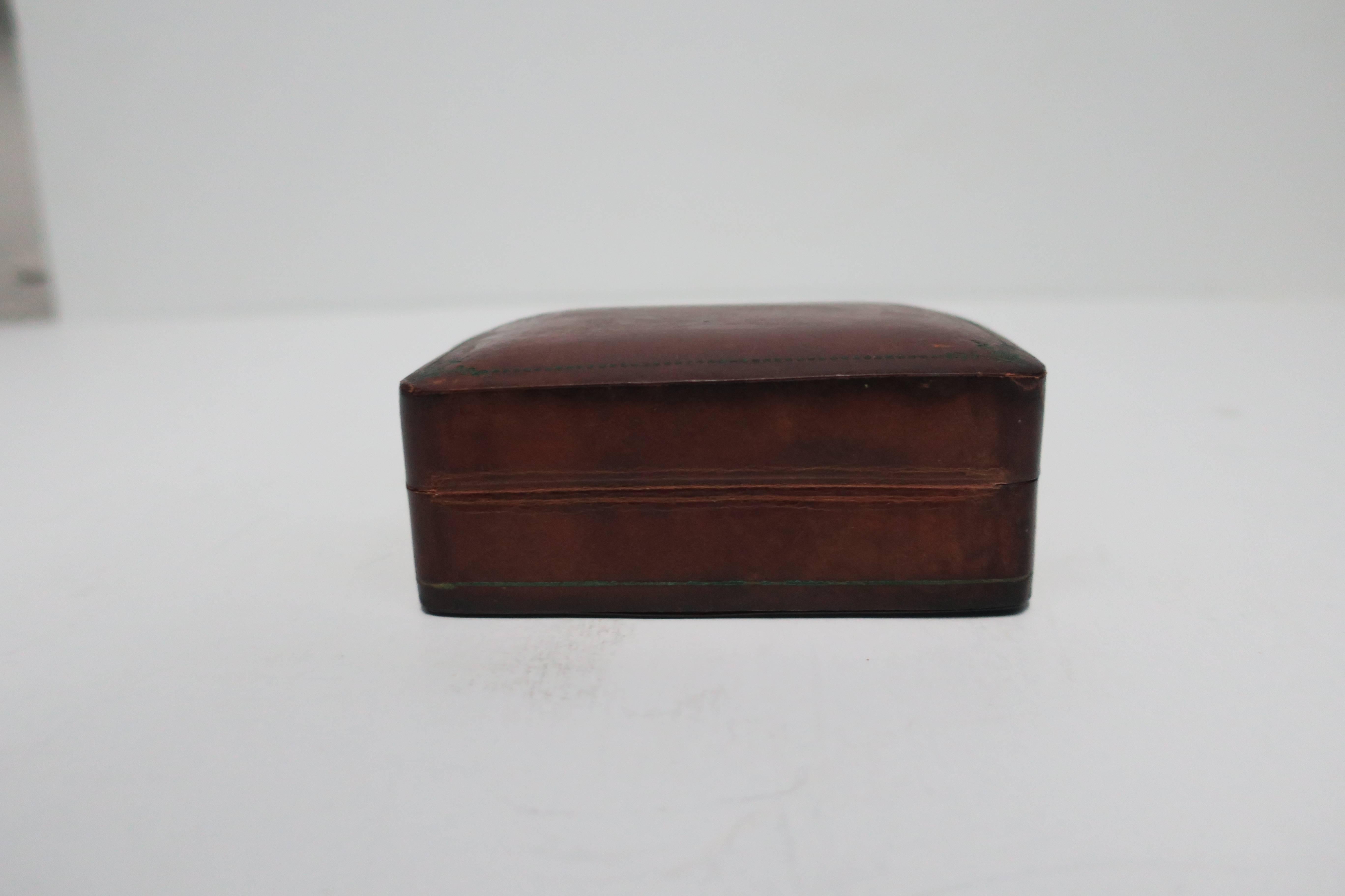 Vintage Italian Leather Jewelry Box In Good Condition In New York, NY