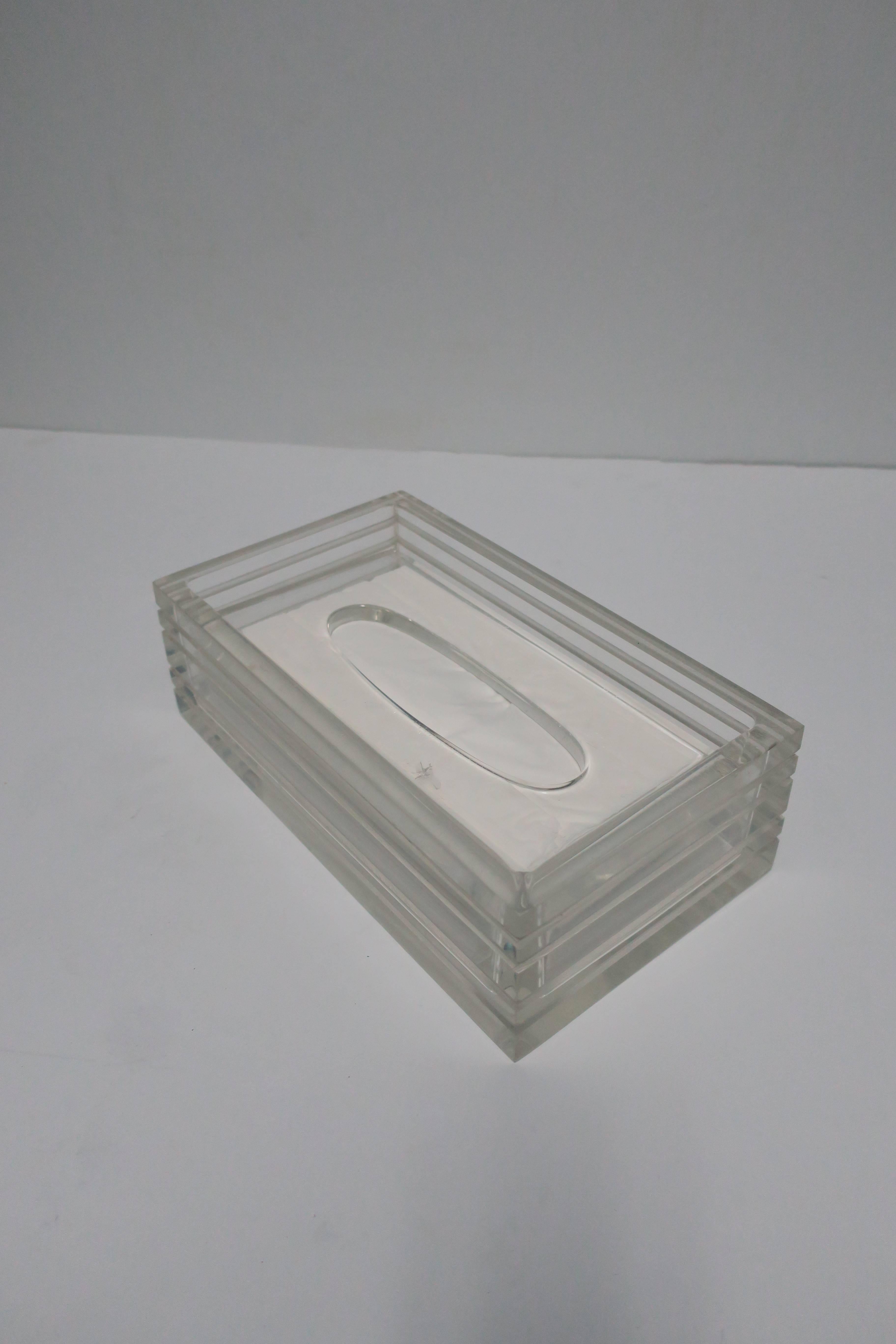 Modern Lucite Tissue Box in the Style of Charles Hollis Jones, ca. 1970s 2