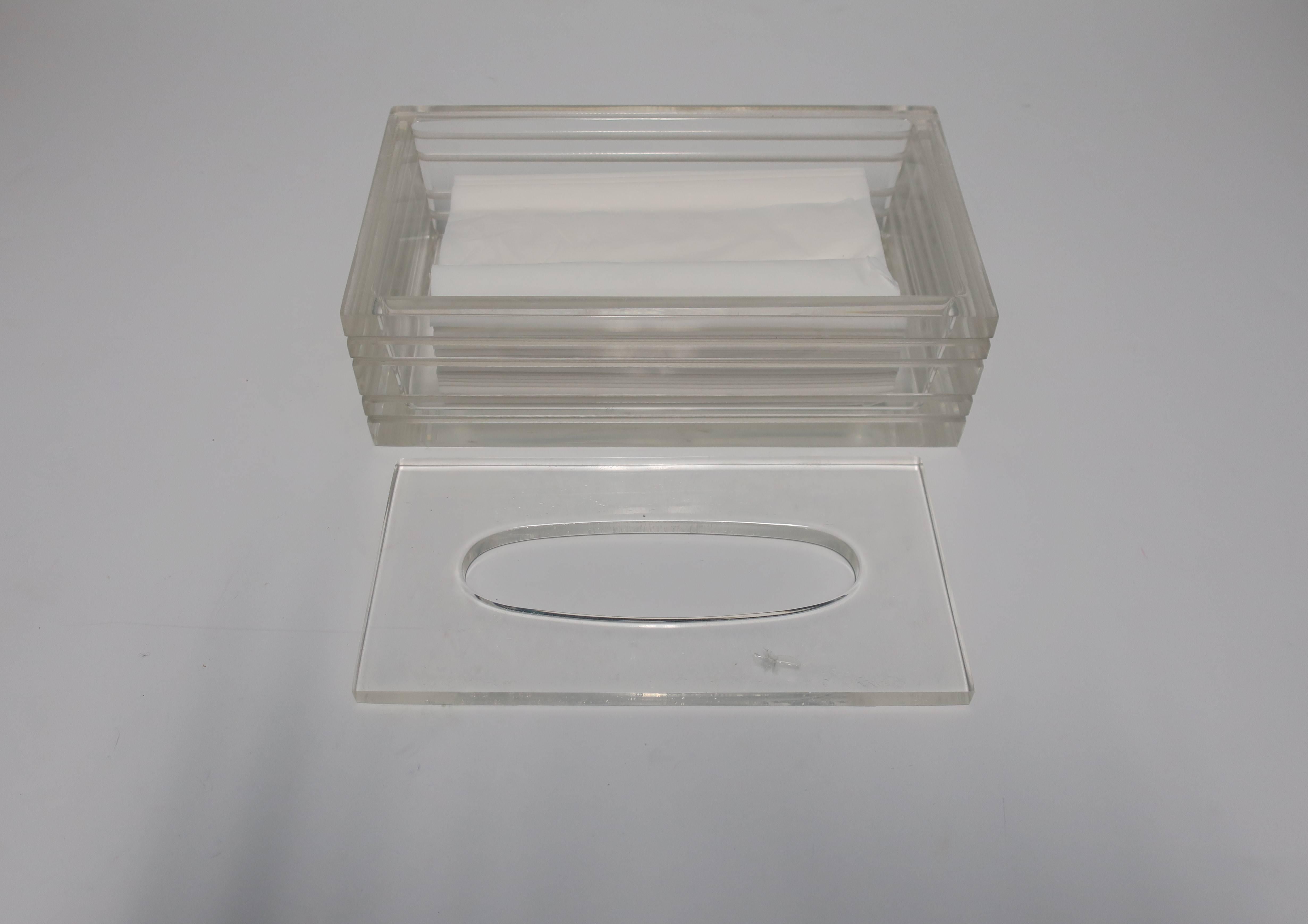 Modern Lucite Tissue Box in the Style of Charles Hollis Jones, ca. 1970s 3