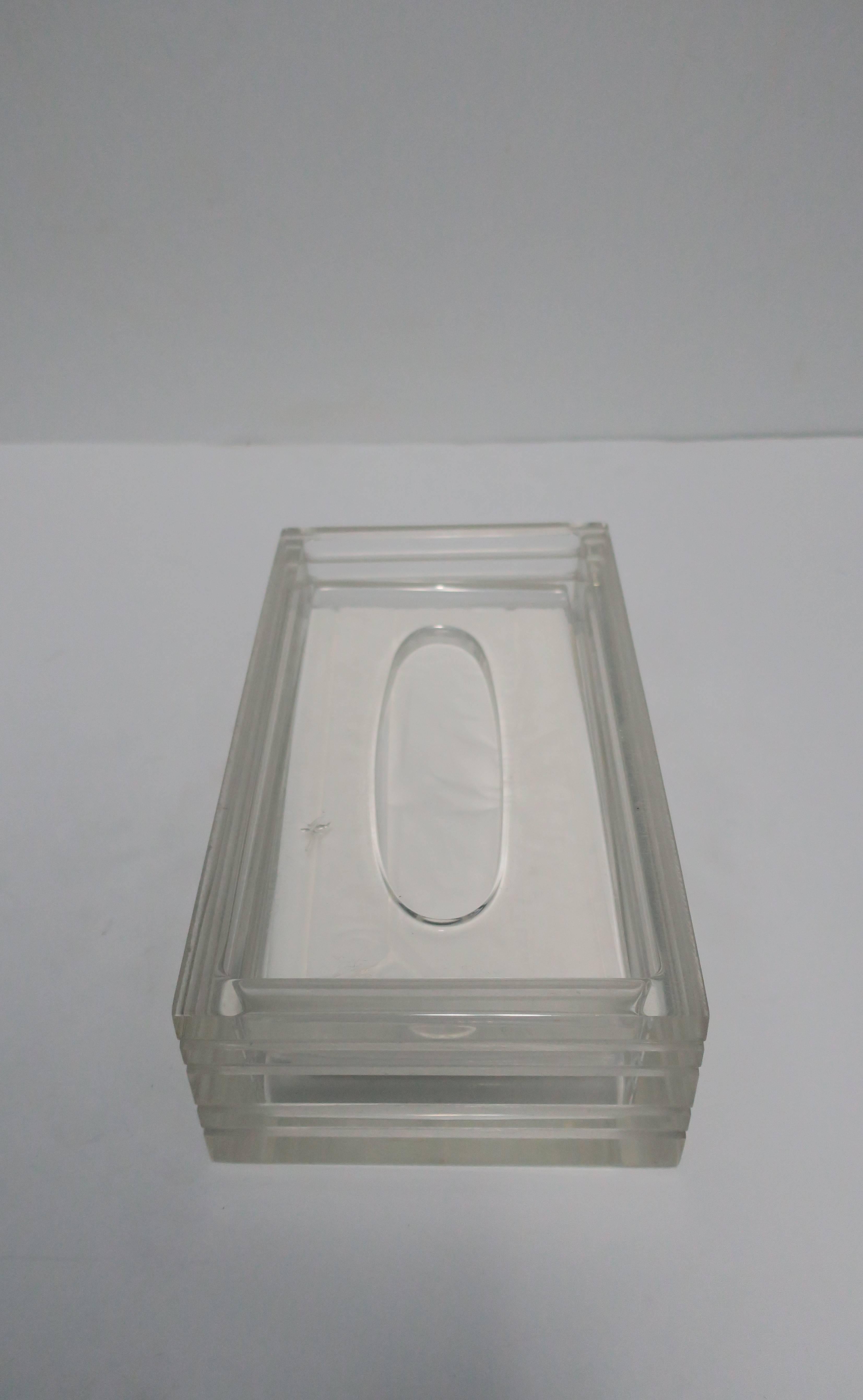 Modern Lucite Tissue Box in the Style of Charles Hollis Jones, ca. 1970s 4
