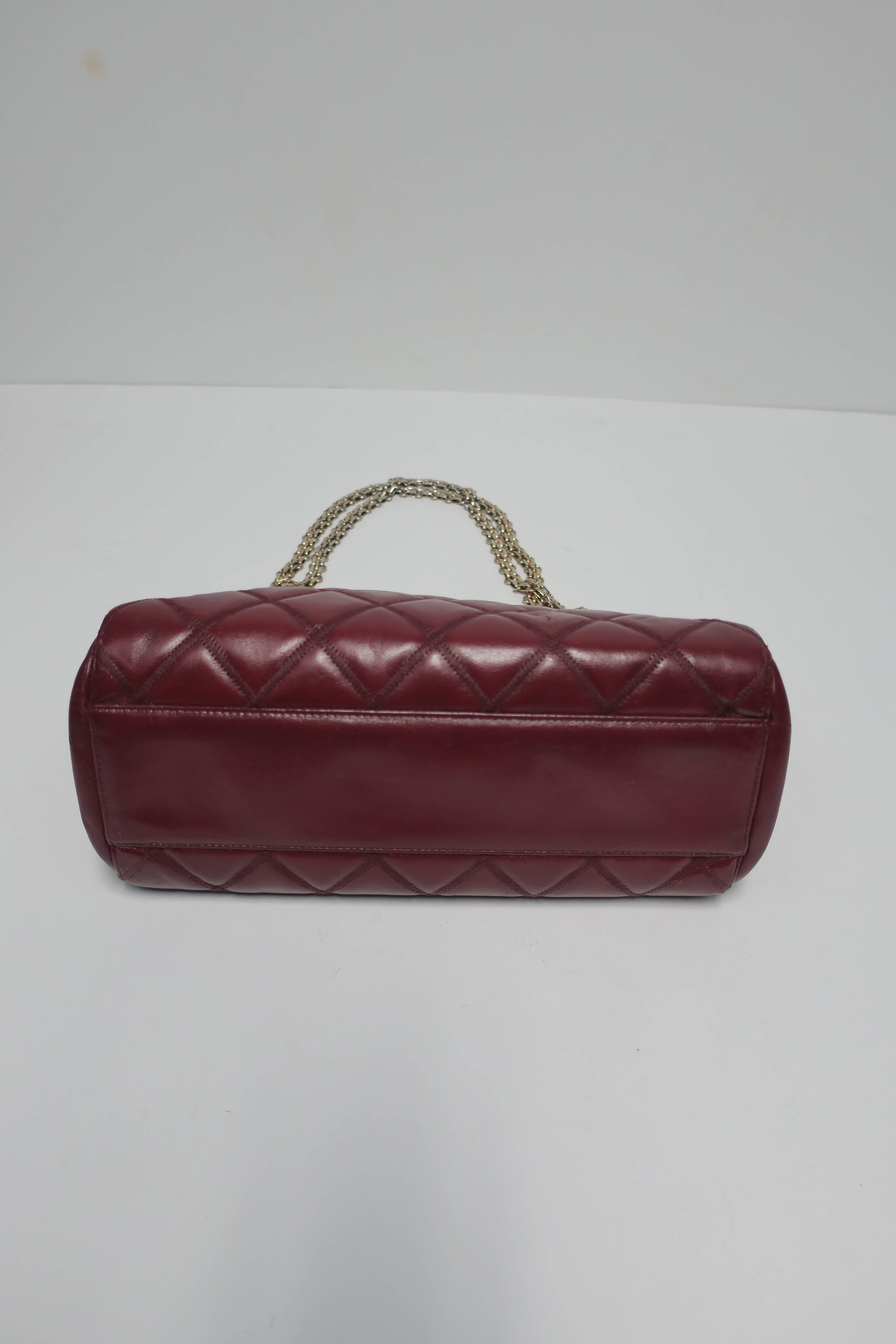 Chanel Burgundy Red Leather Bag 1
