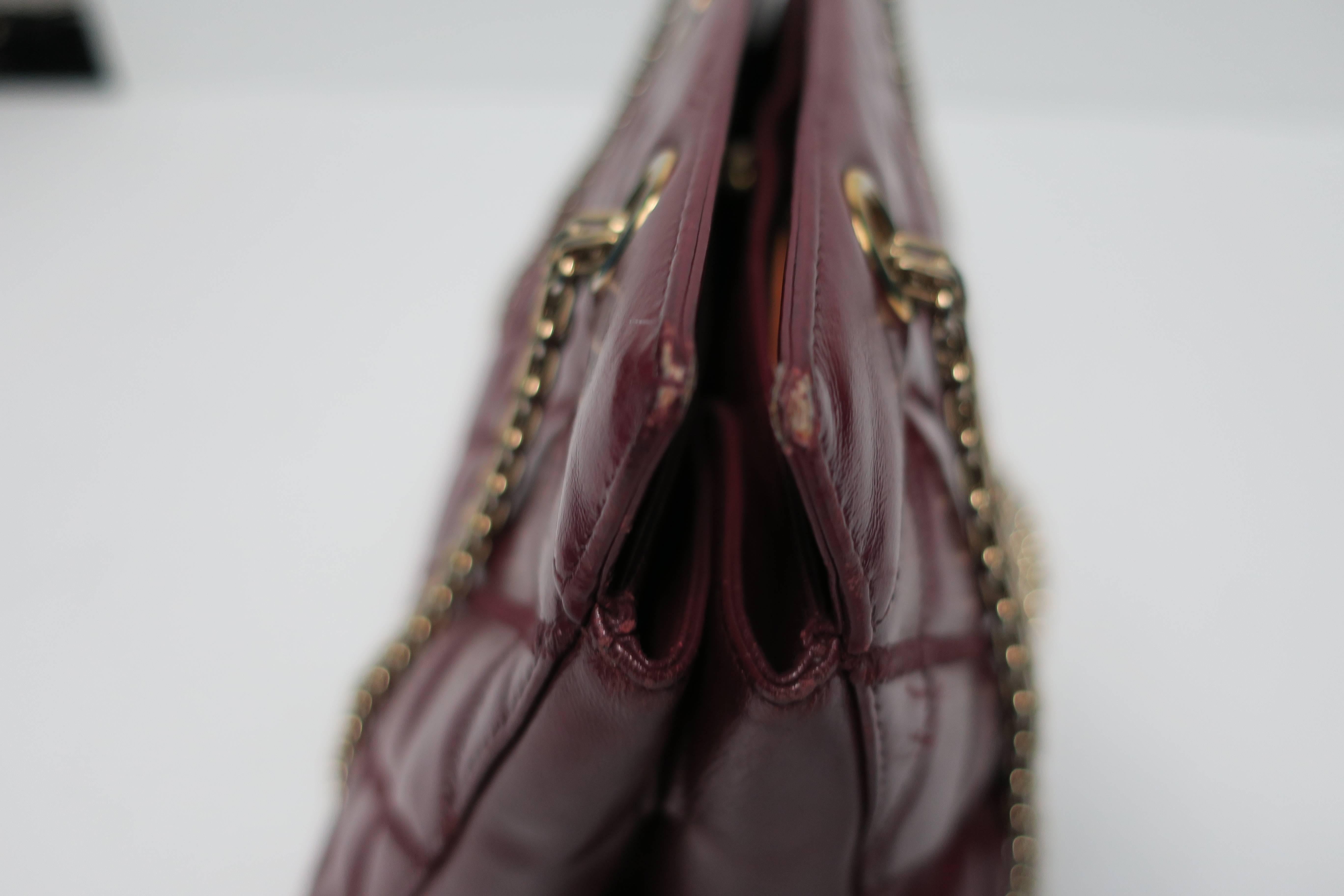 Chanel Burgundy Red Leather Bag In Good Condition In New York, NY