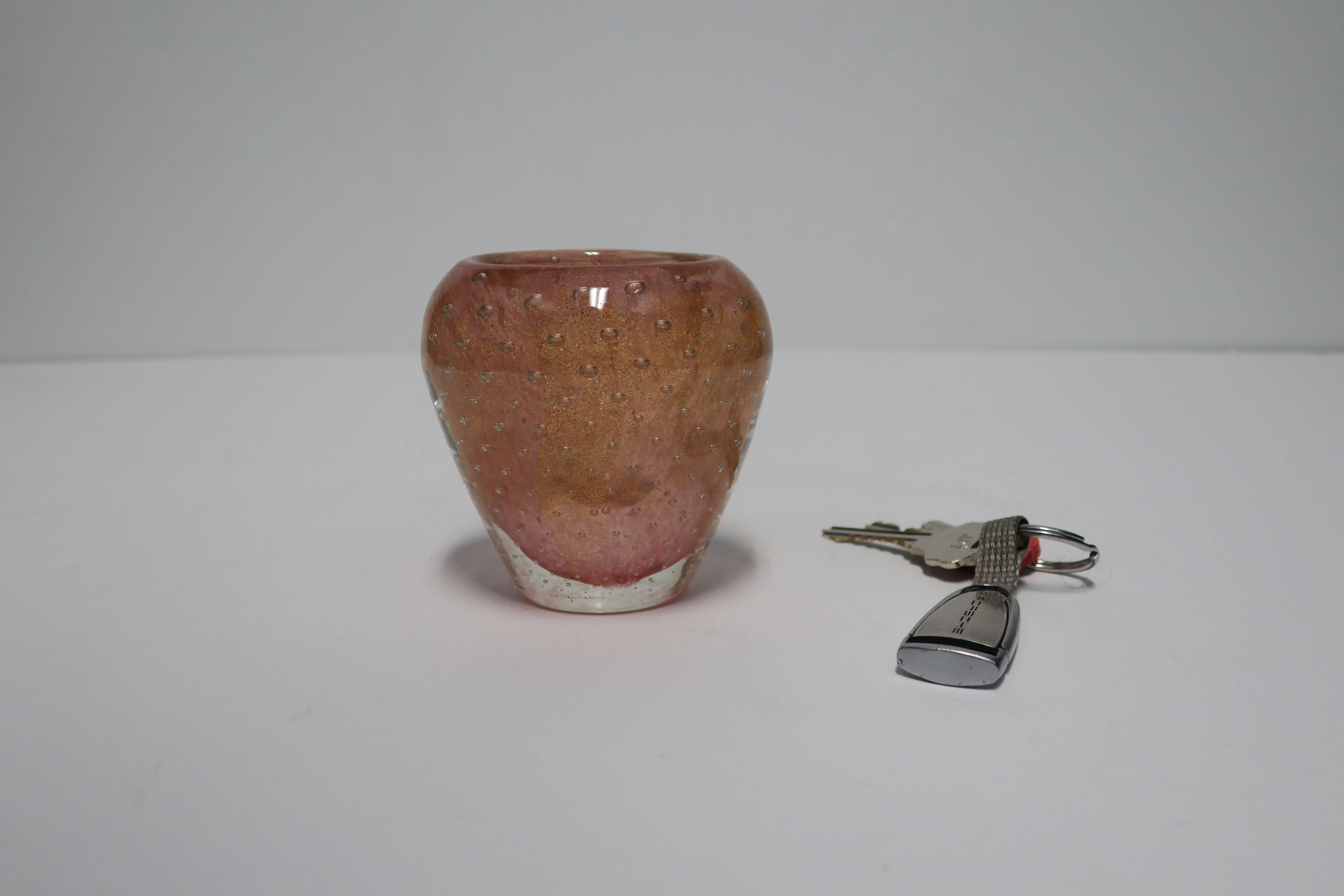 Vase aus italienischem Murano Barovier Toso-Kunstglas in Rosa und Gold Ombre Modern im Angebot 4
