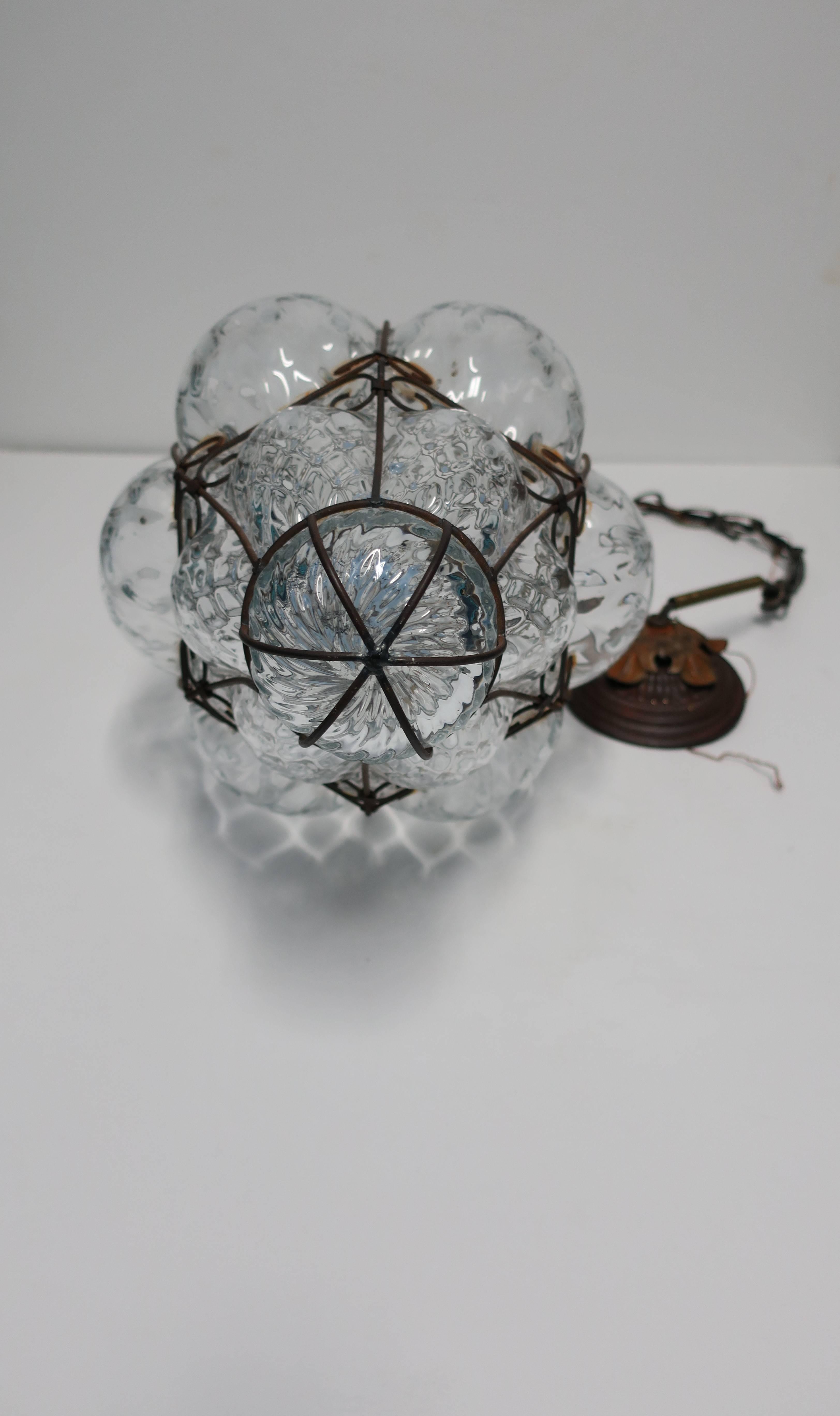 Italian Glass Lantern Pendant Light, Large 4