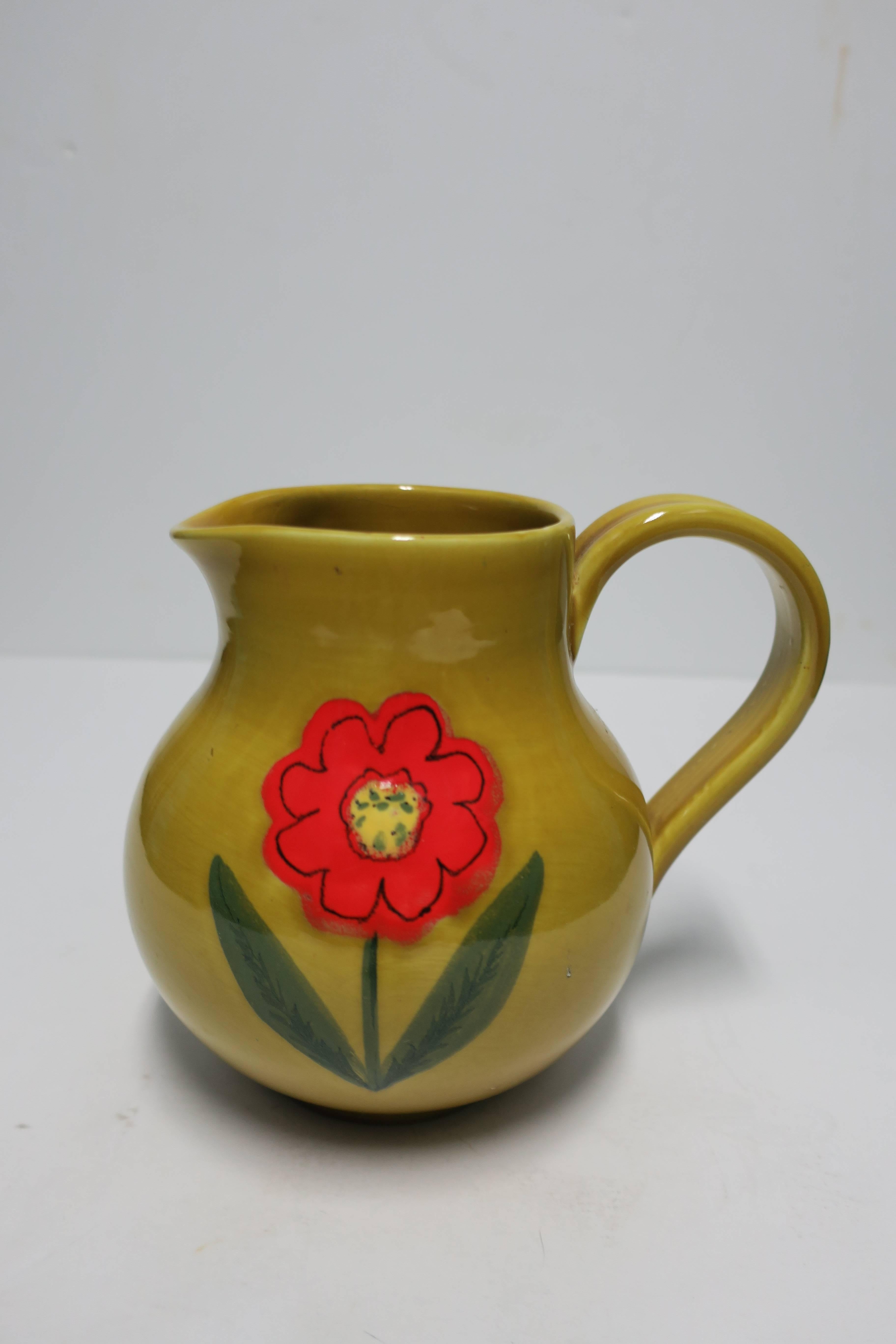 Italian Ceramic Pottery Pitcher or Vase In Excellent Condition In New York, NY
