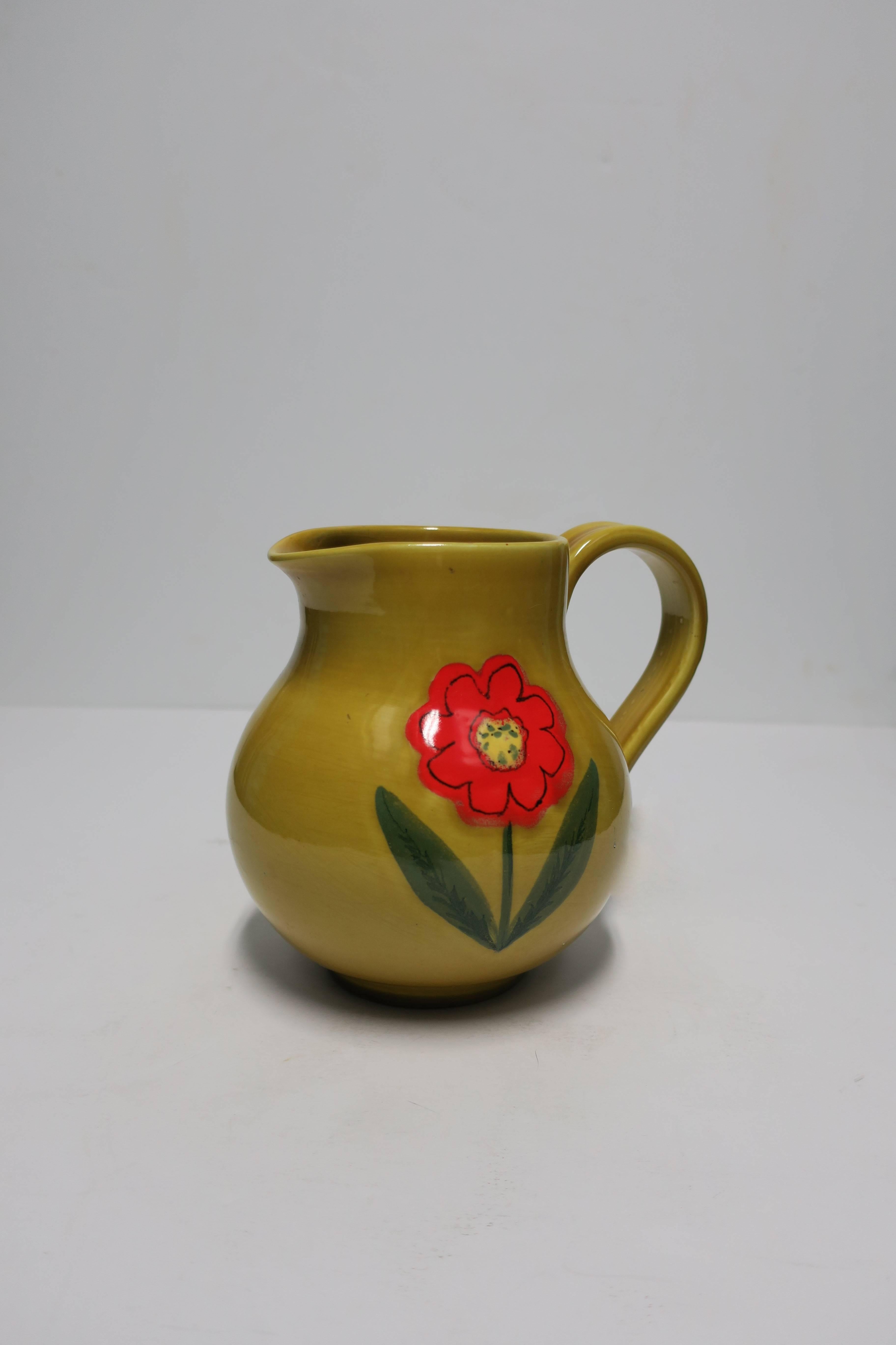 20th Century Italian Ceramic Pottery Pitcher or Vase