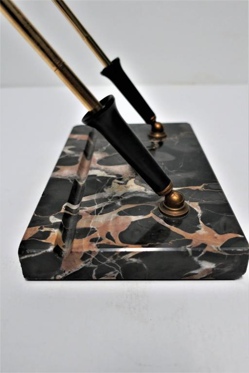 Beautiful Art Deco Black Marble Desk Pen Holder, 1940s For Sale at 1stdibs