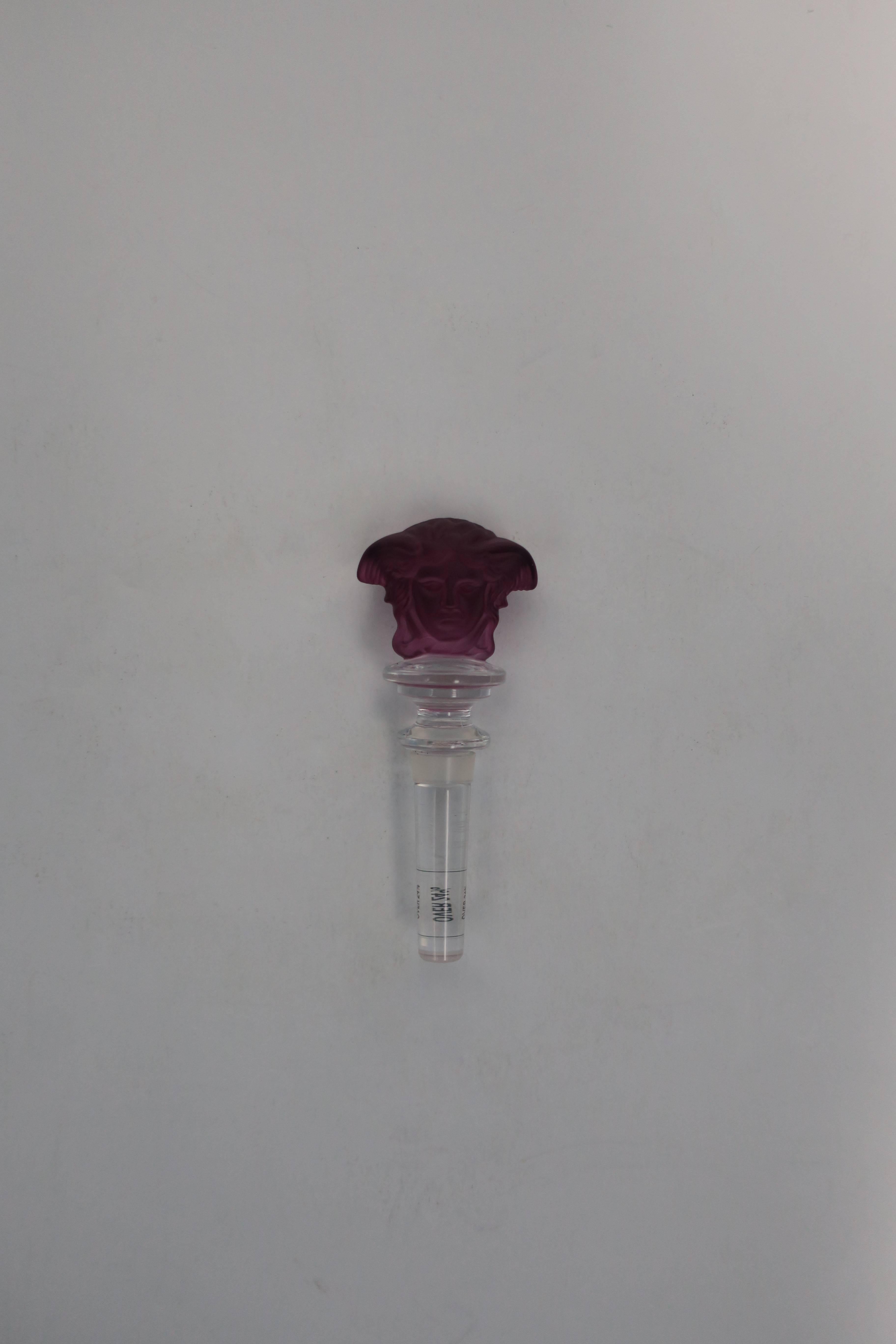 Greek Revival Versace Medusa Purple Amethyst Crystal Wine Stopper