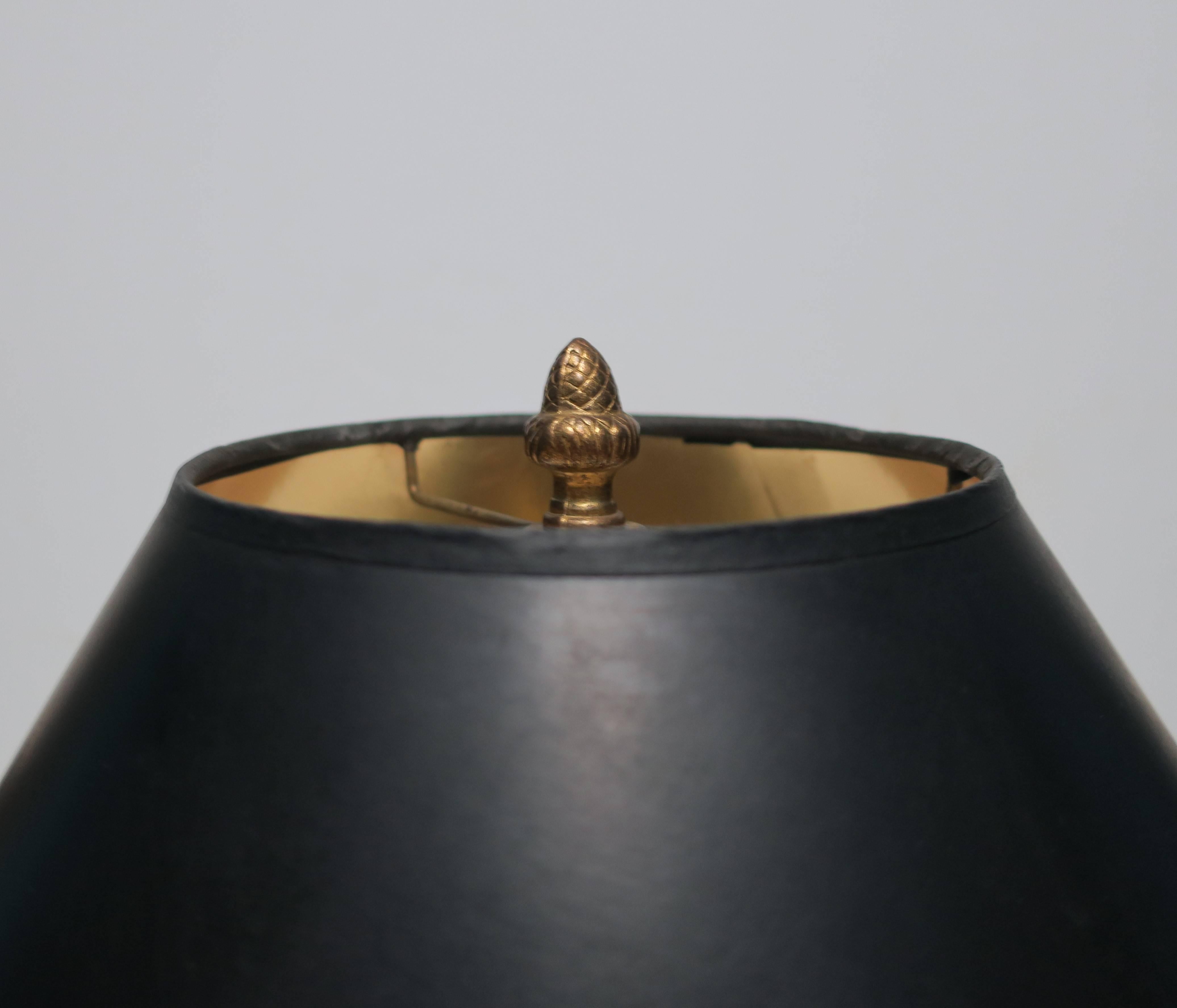 1970s Pleated Round Brass Table or Desk Lamp 1