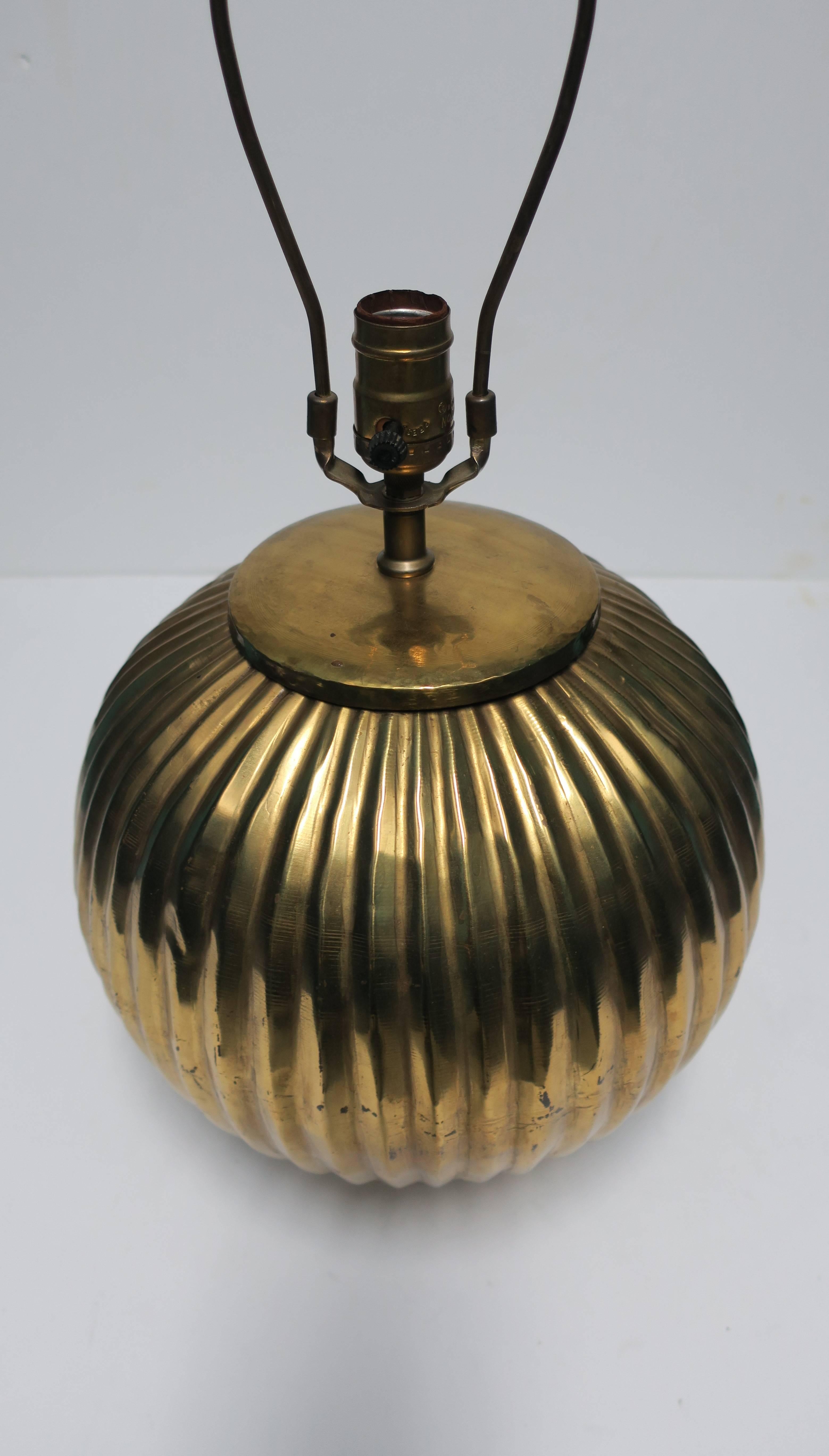 1970s Pleated Round Brass Table or Desk Lamp 3
