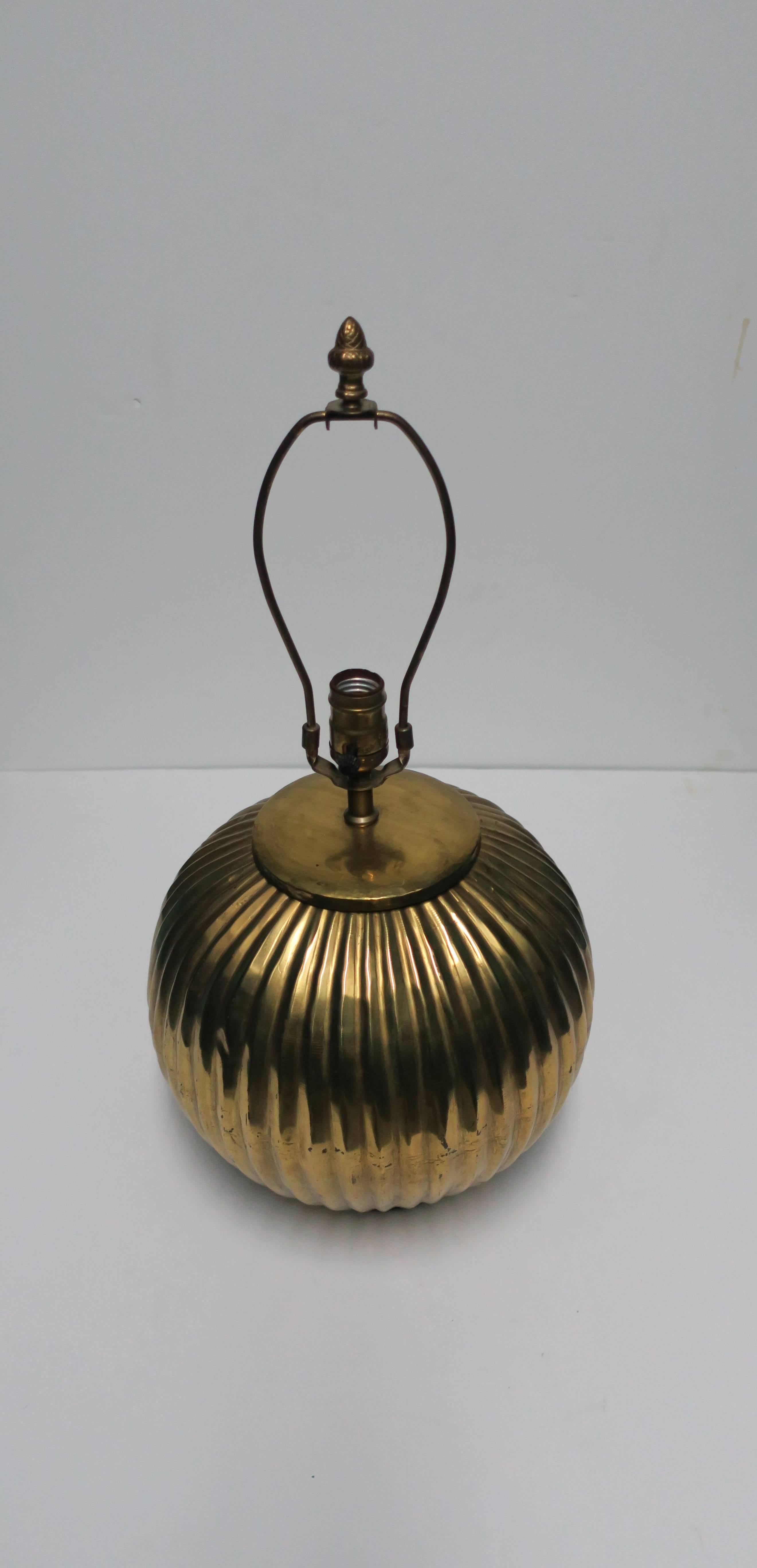 1970s Pleated Round Brass Table or Desk Lamp 5