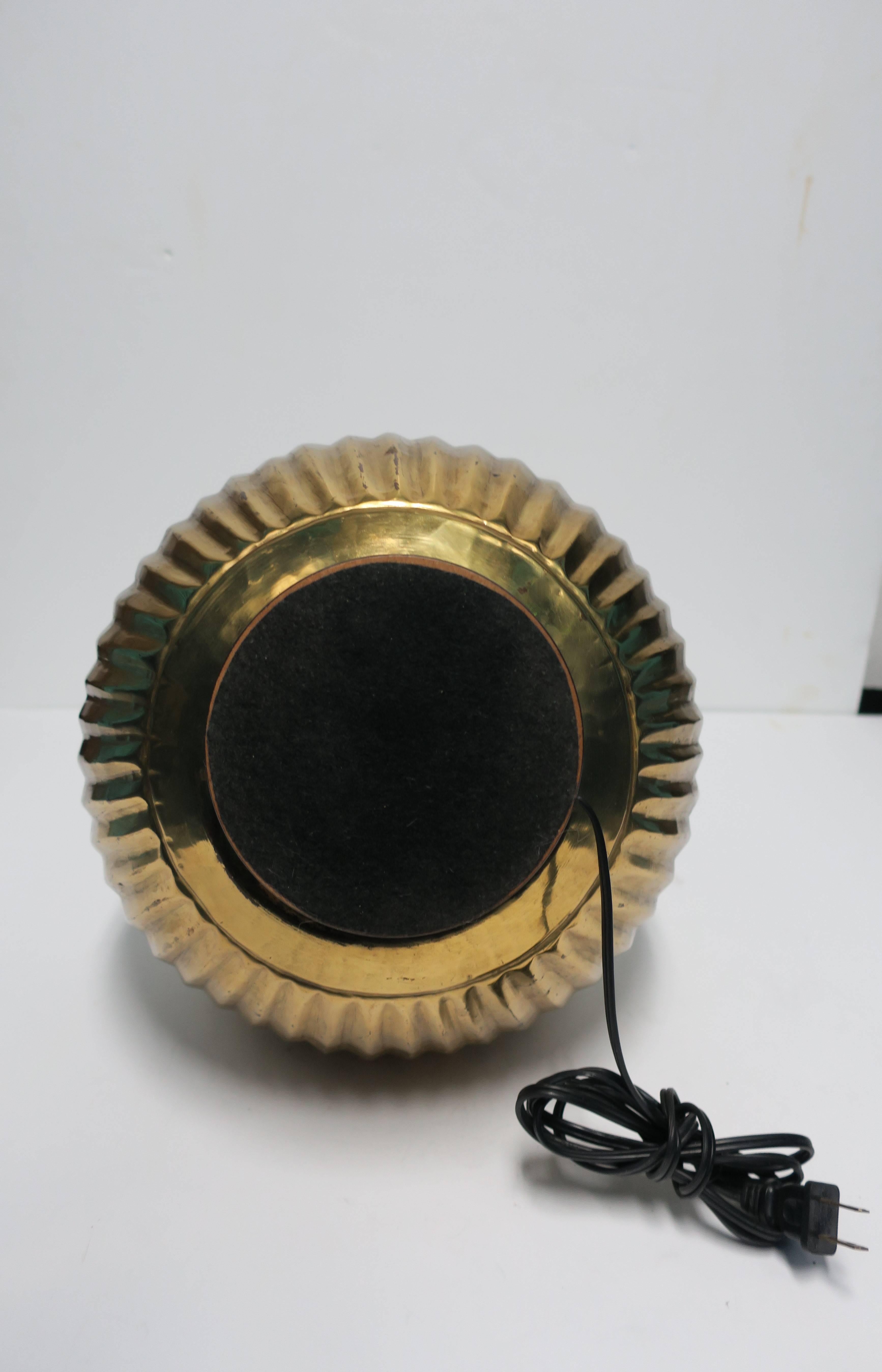 1970s Pleated Round Brass Table or Desk Lamp 6