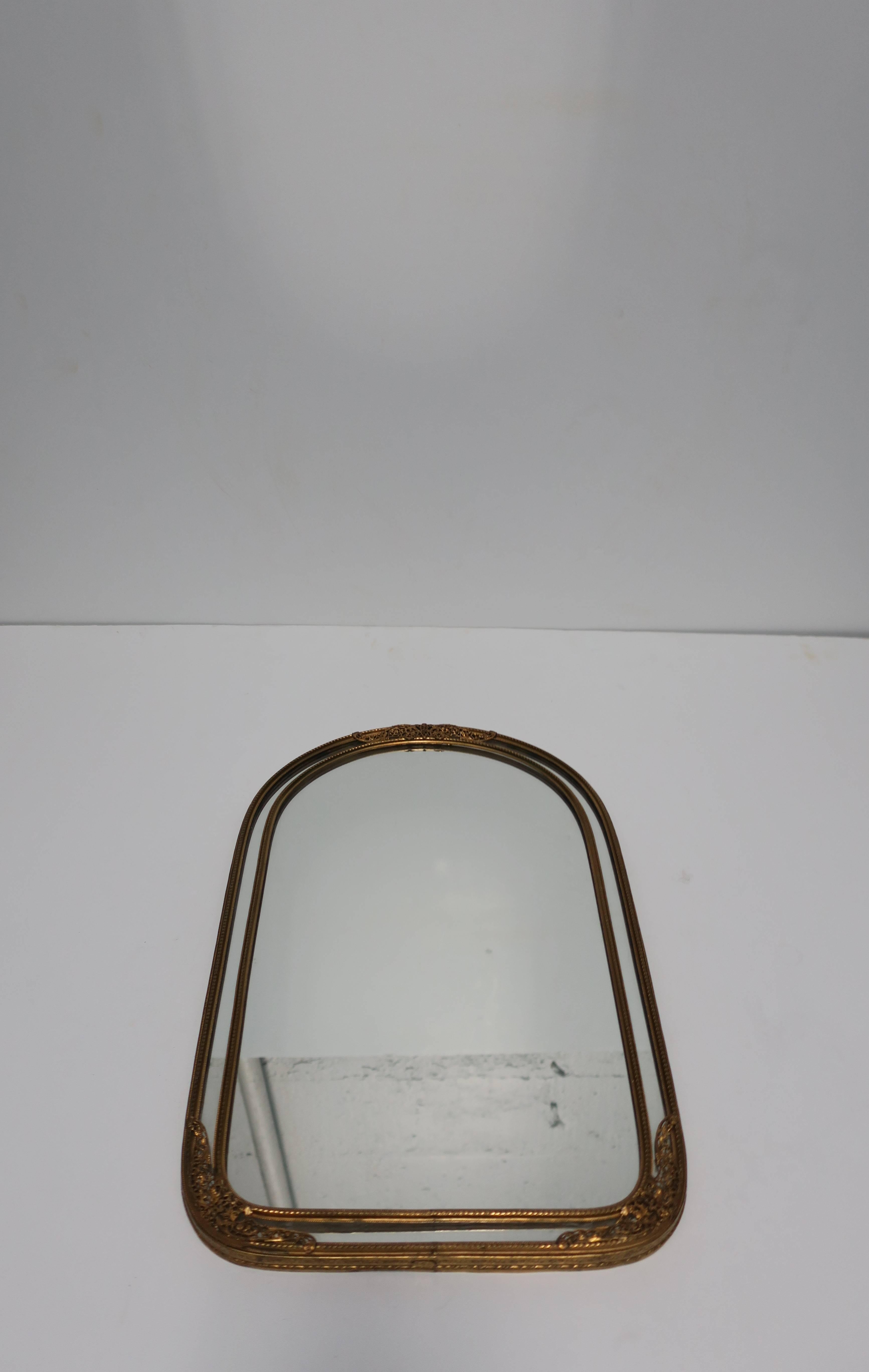 European Brass Wall or Vanity Mirror  For Sale 3