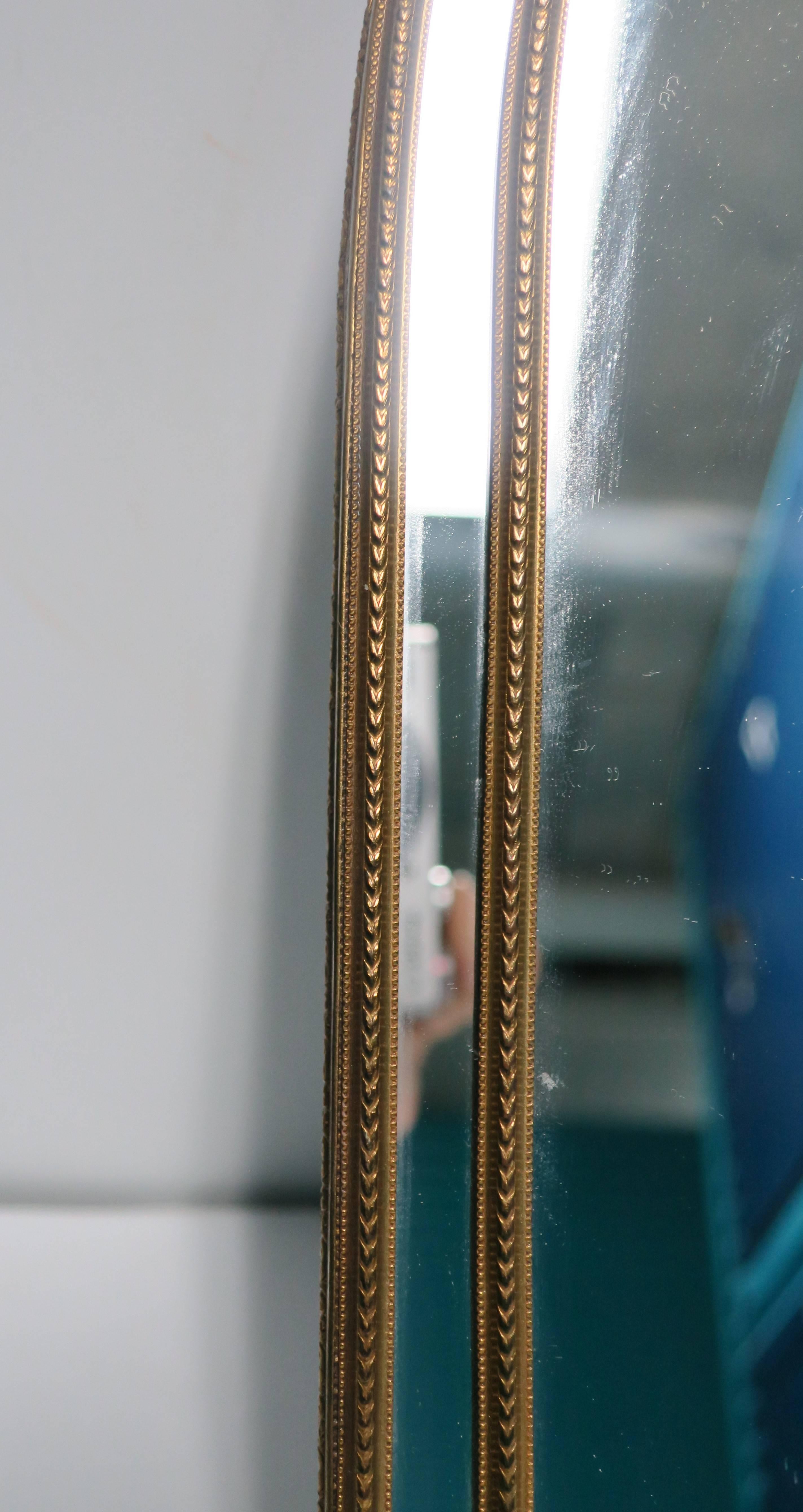 European Brass Wall or Vanity Mirror  For Sale 7