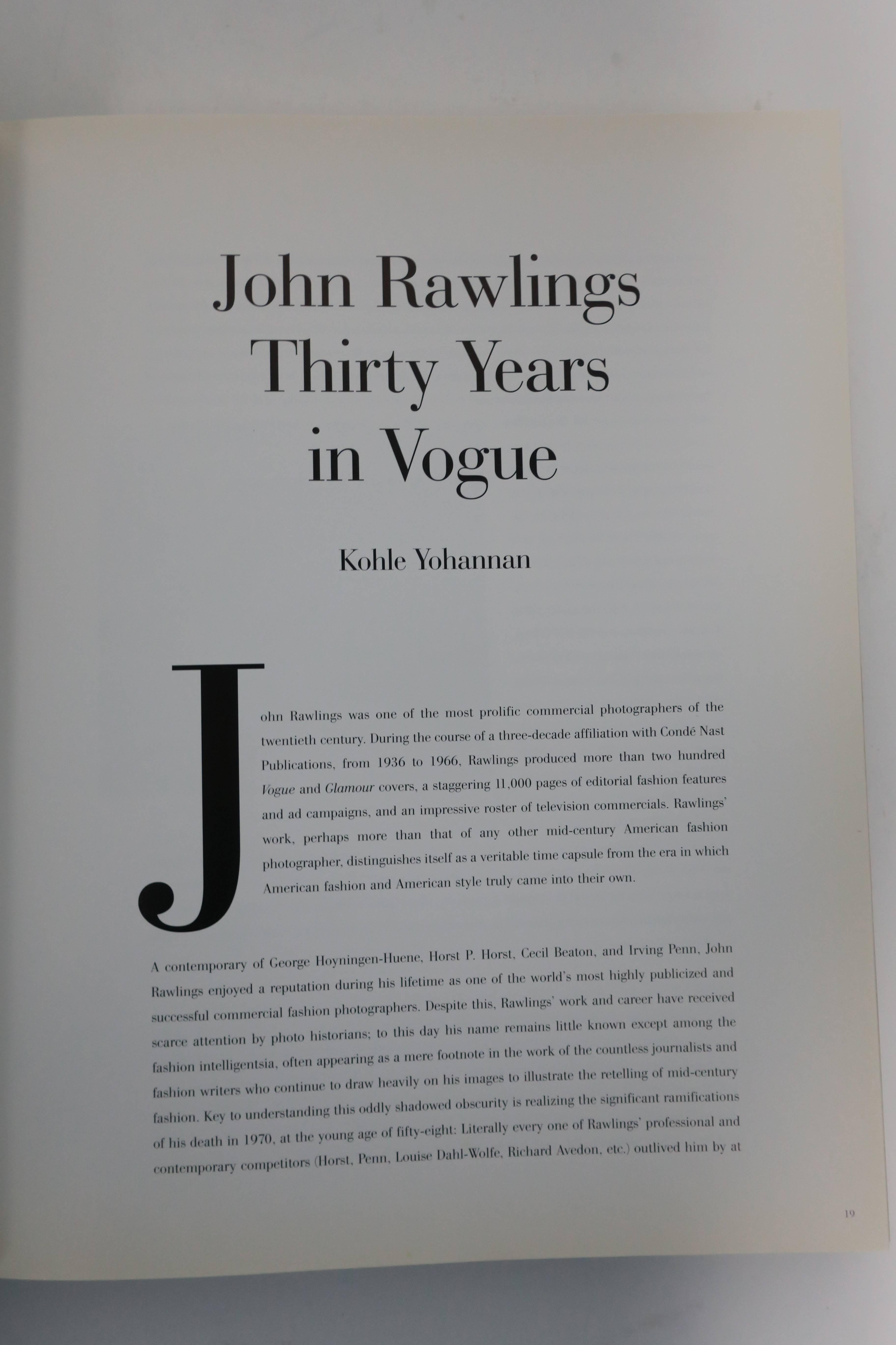 Contemporary Coffee Table Book, John Rawlings 30 Years in Vogue, Italy, 2001