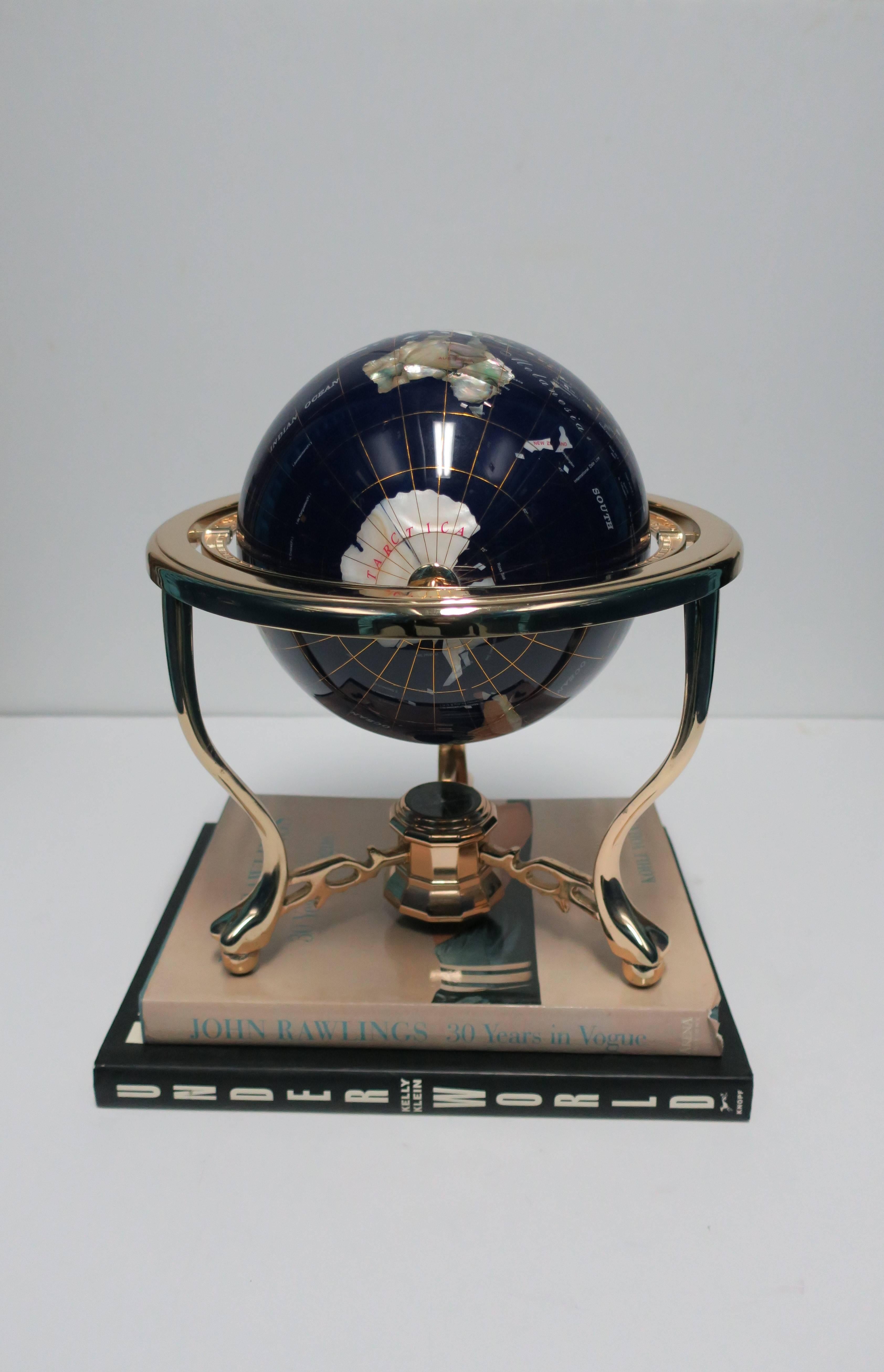 Vintage World Globe Of Marble and Onyx 1