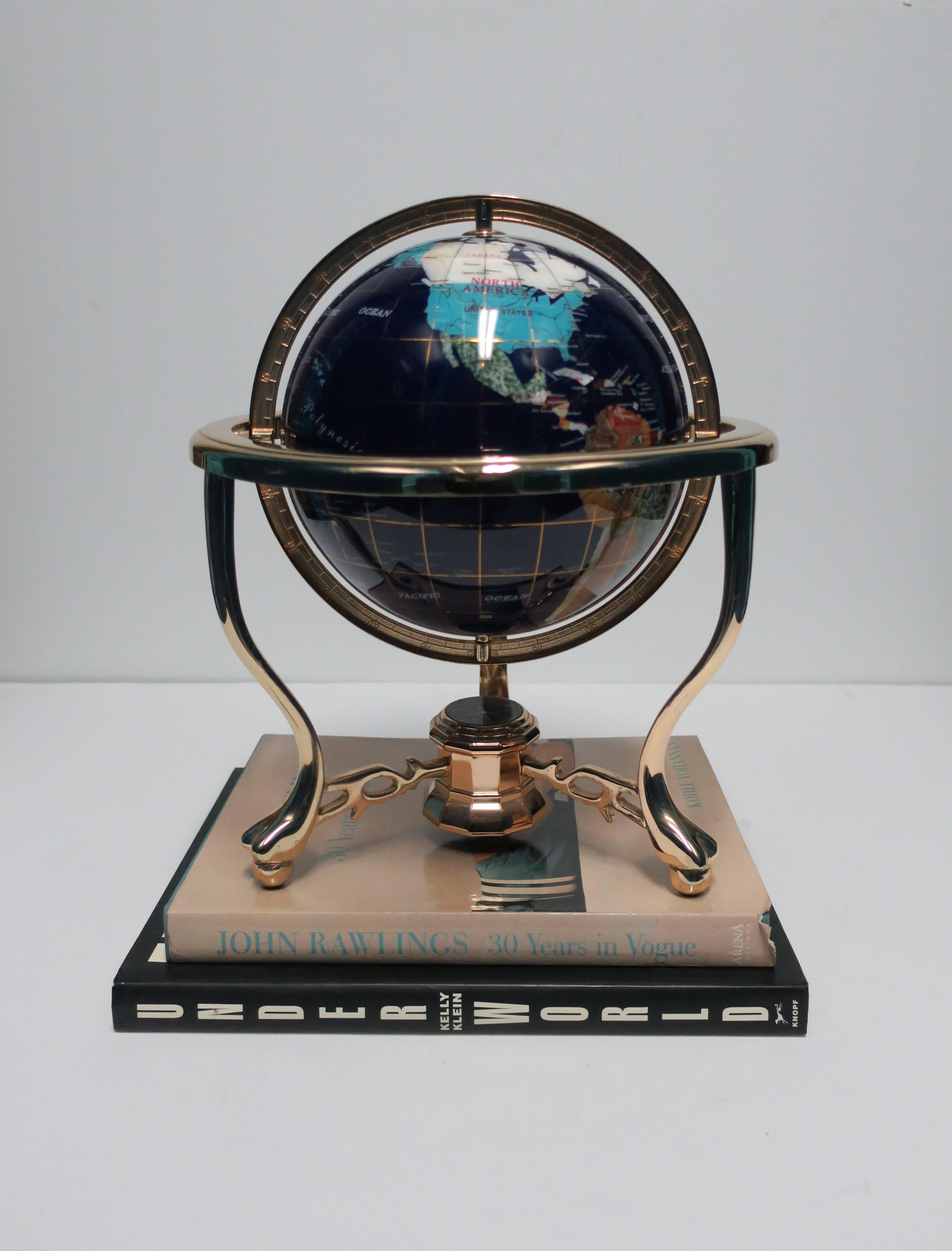 Vintage World Globe Of Marble and Onyx 2