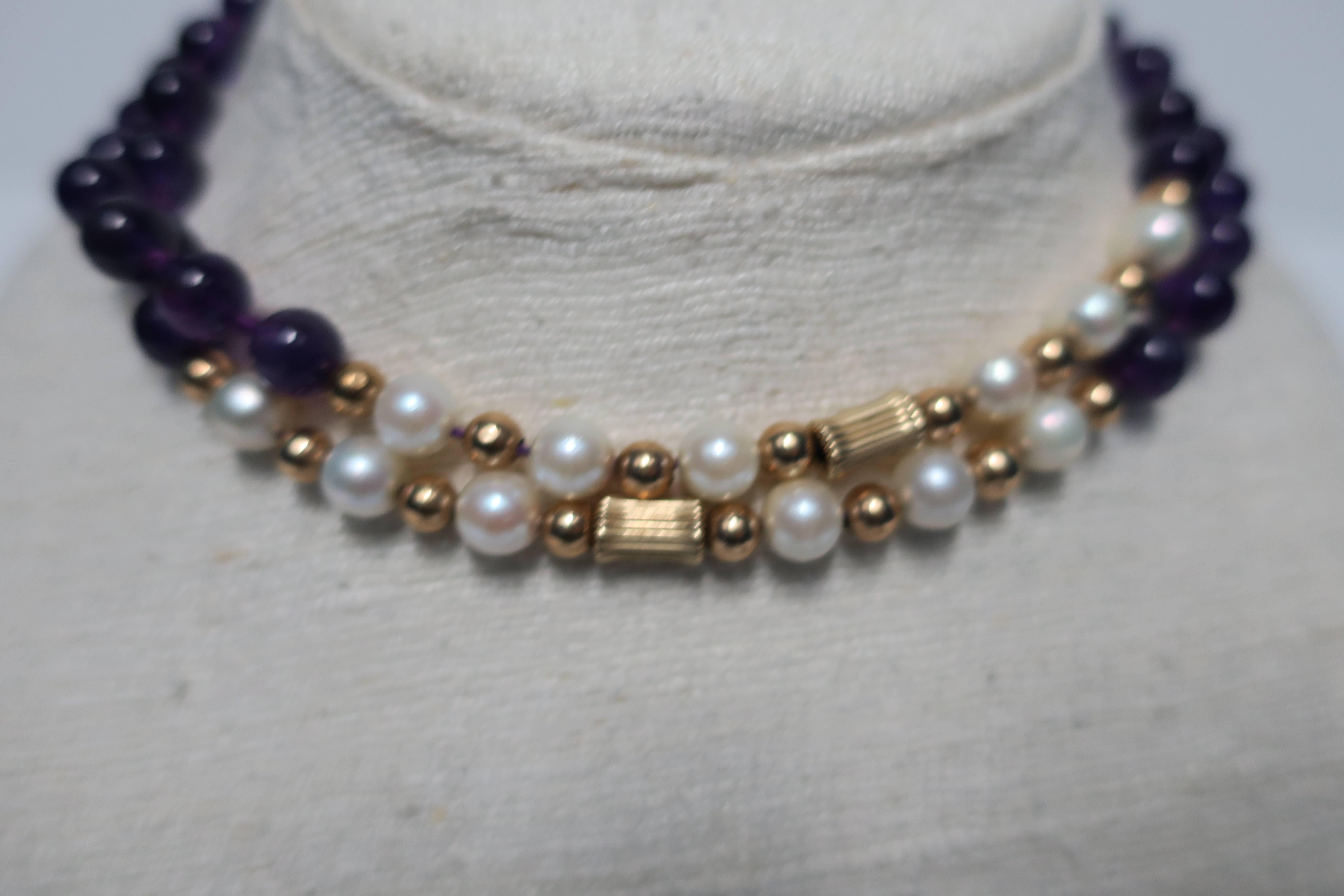 Bead and Pearl Necklace or Choker Necklace 1