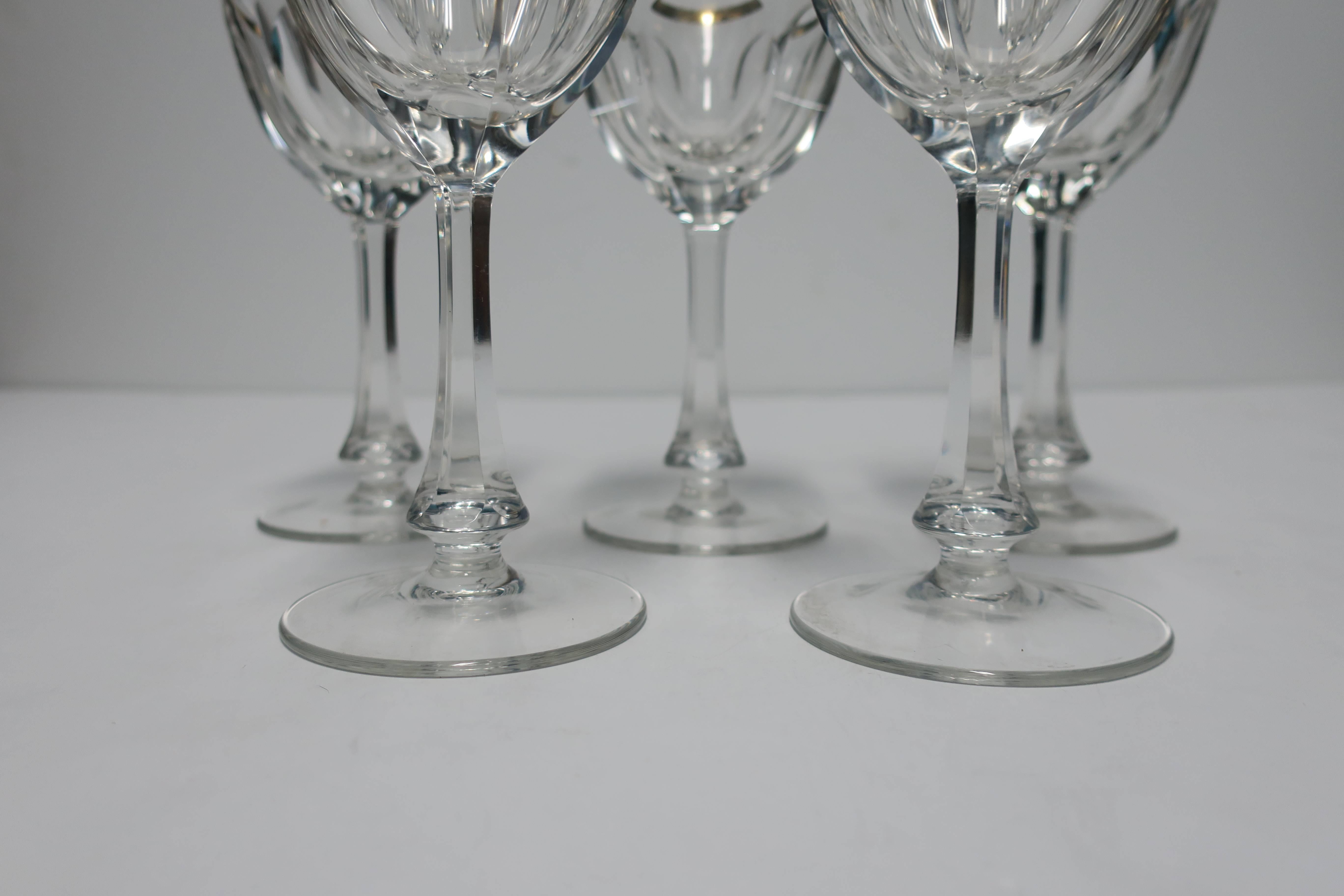 Gold Gilded Crystal Glasses in the Style of Baccarat 3