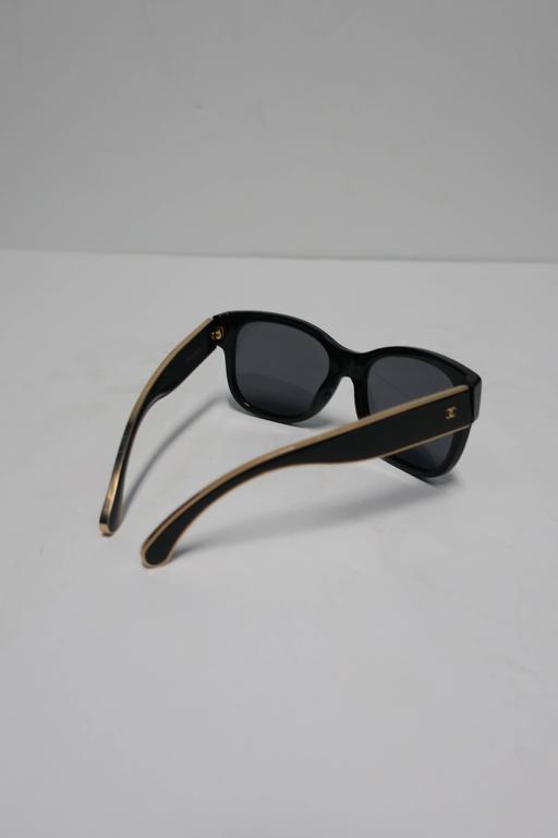 black and gold chanel sunglasses