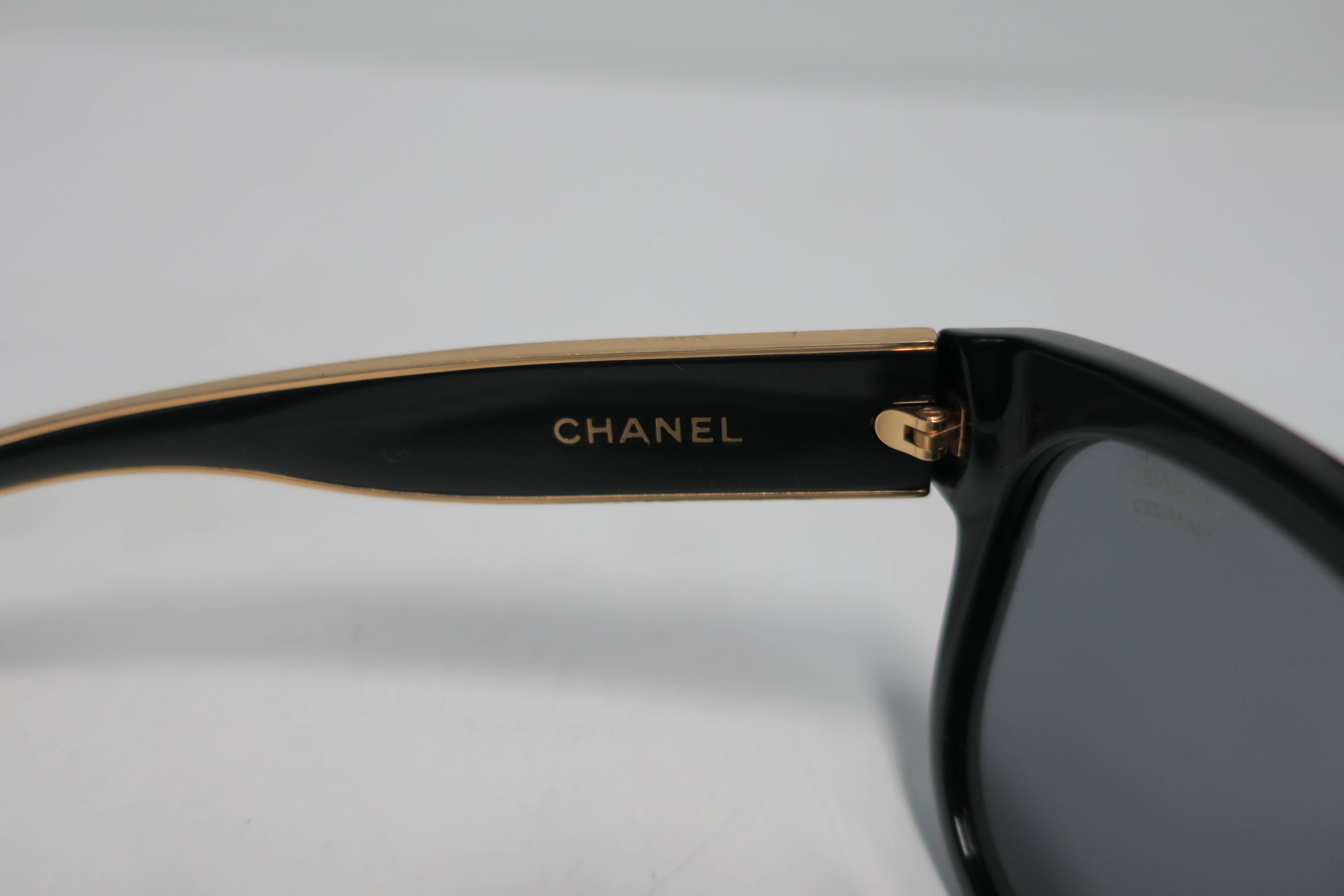 Black and Gold Chanel Sunglasses 1