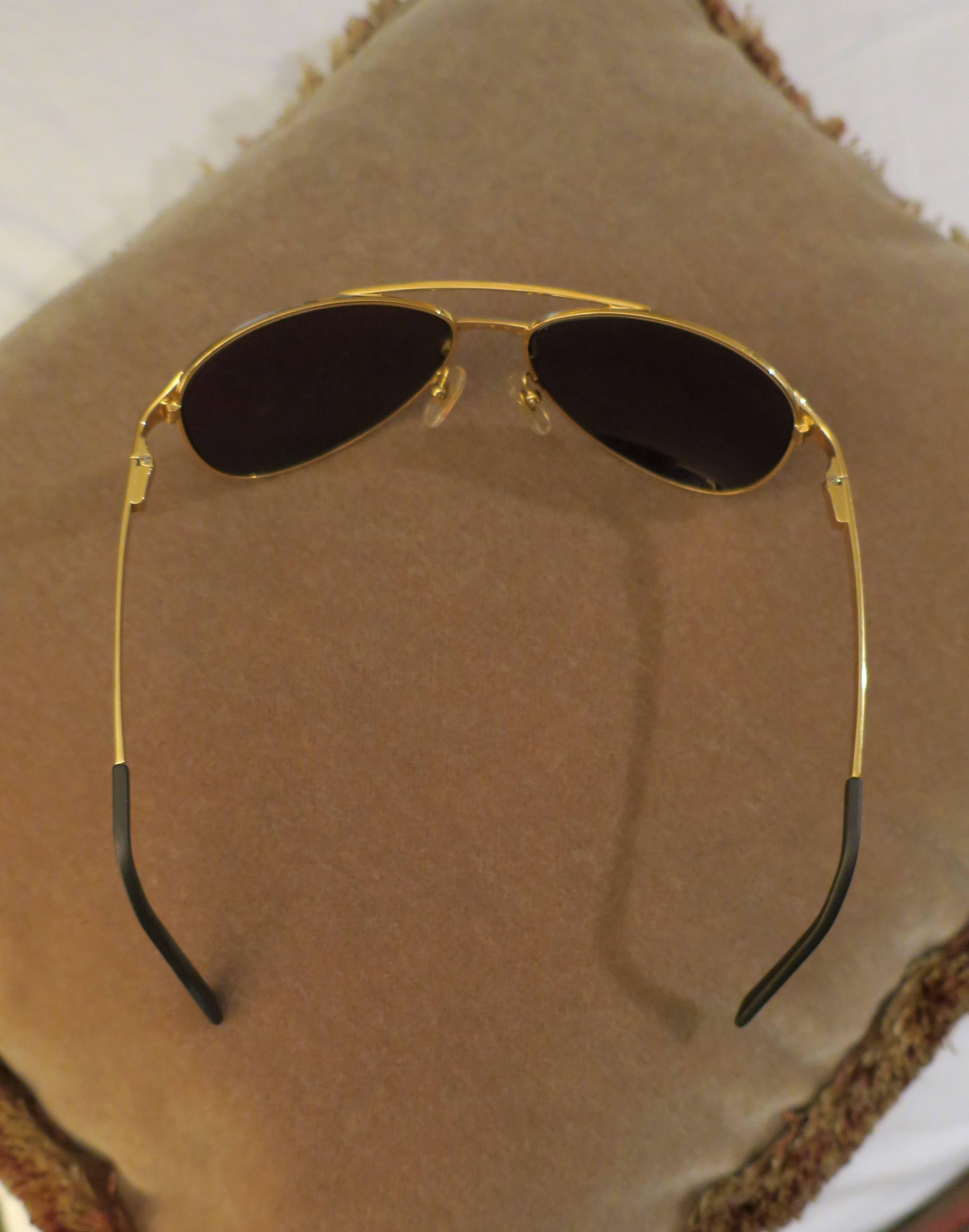 Gold Framed Cartier Santos Sunglasses, France 1
