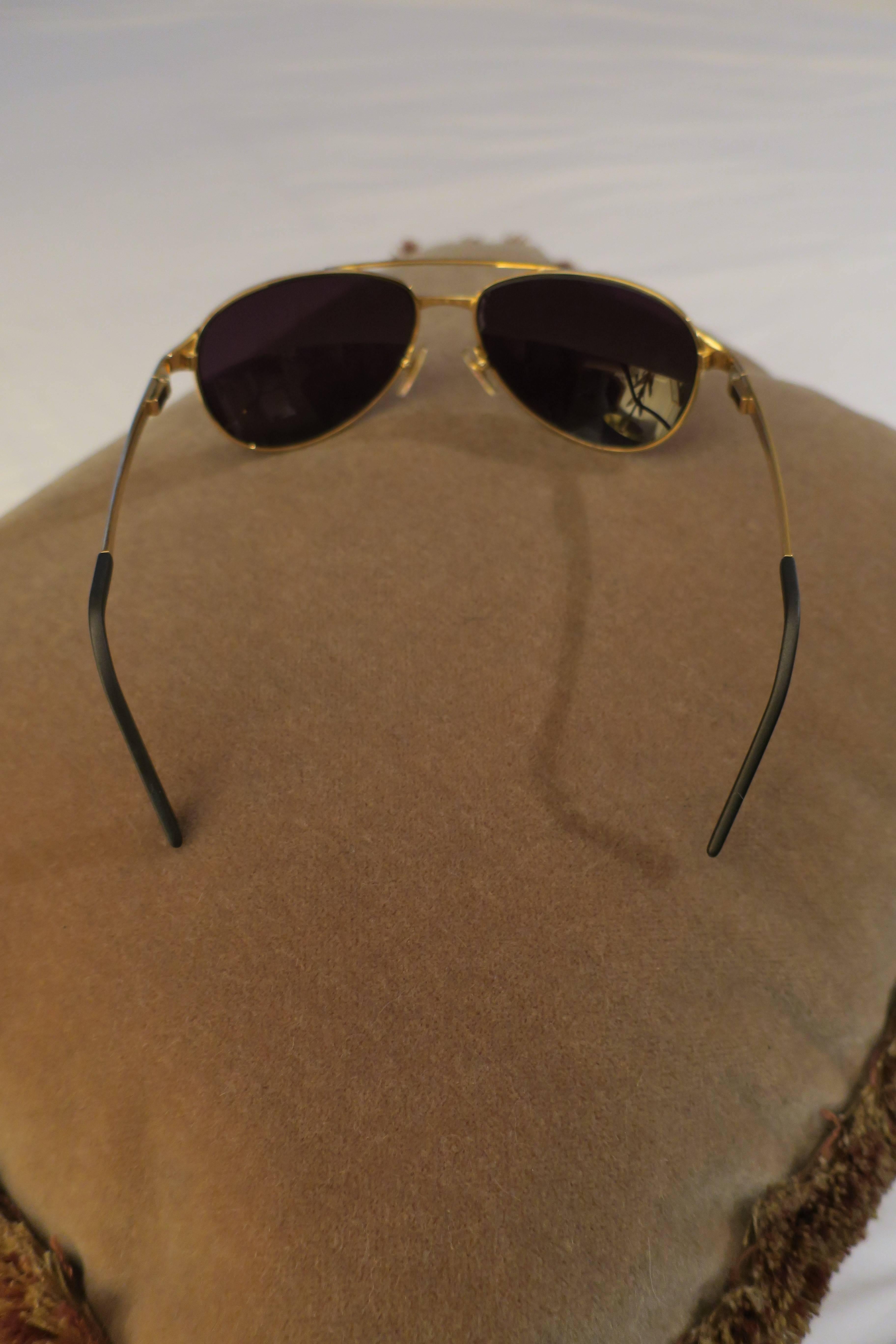 Gold Framed Cartier Santos Sunglasses, France 2
