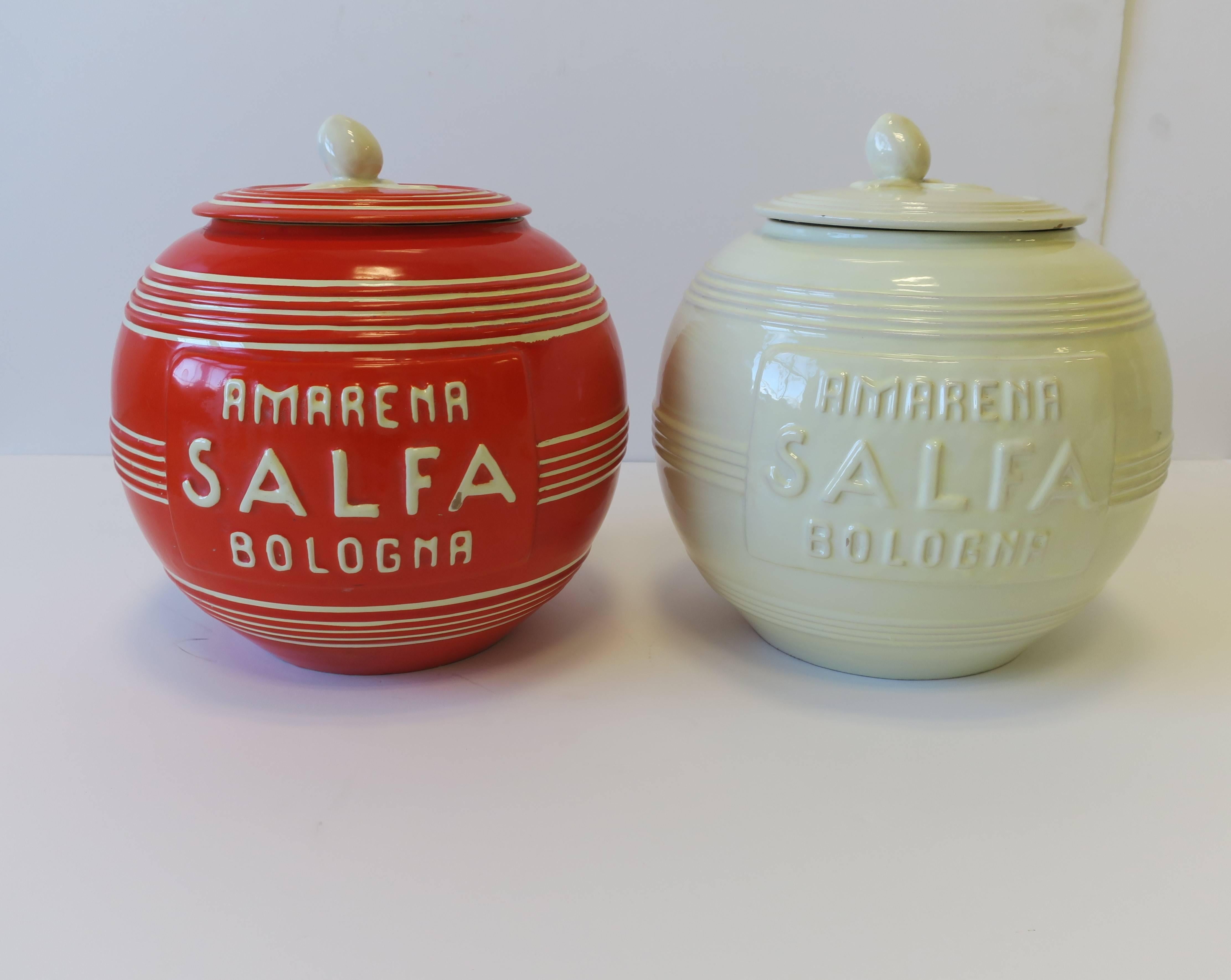Italian Modern Art Deco Period Pottery Jars, Pair In Good Condition In New York, NY