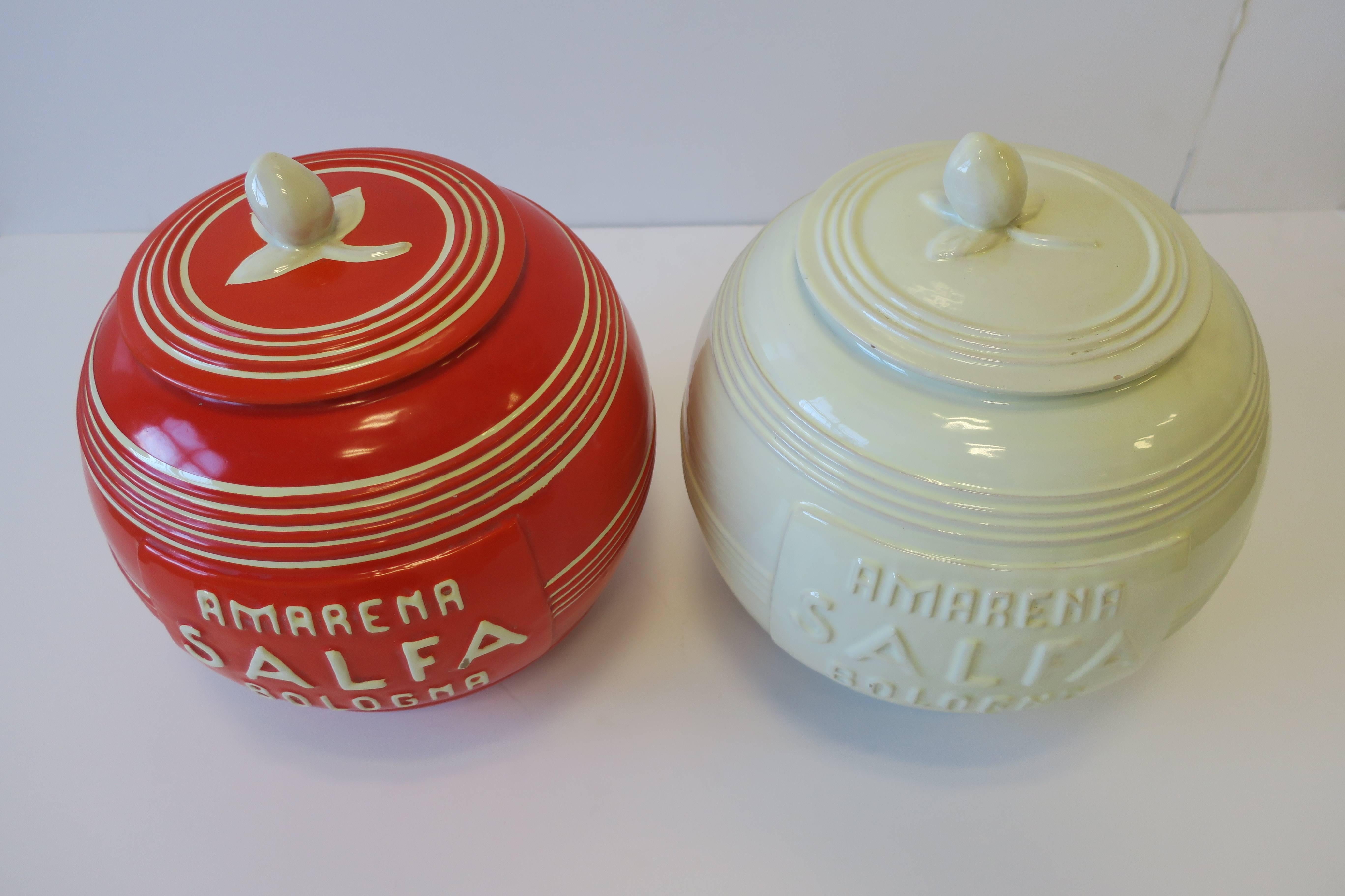 Terracotta Italian Modern Art Deco Period Pottery Jars, Pair