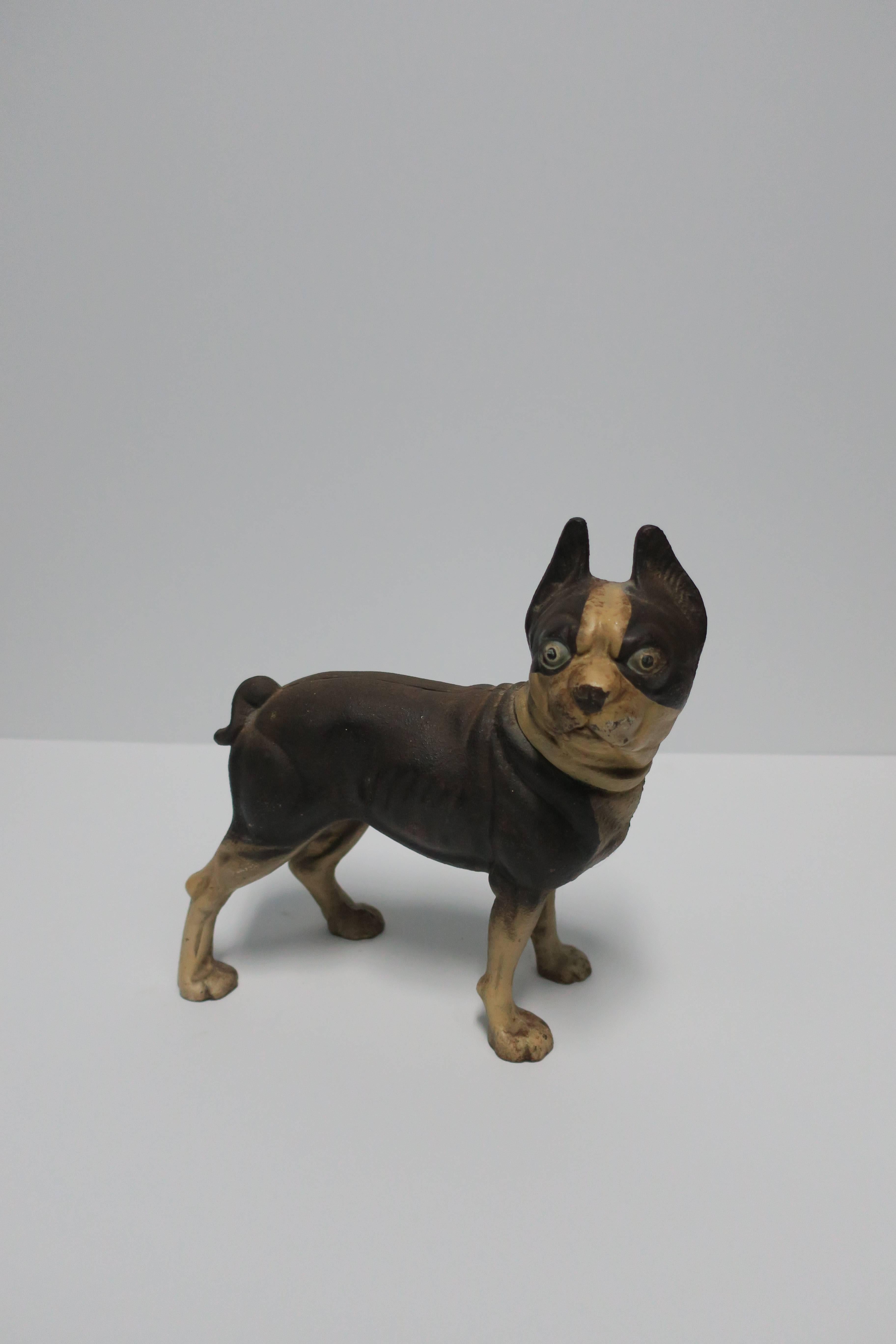 Substantial Cast Iron Boston Terrier Dog Sculpture or Doorstop, circa 1930 In Good Condition In New York, NY