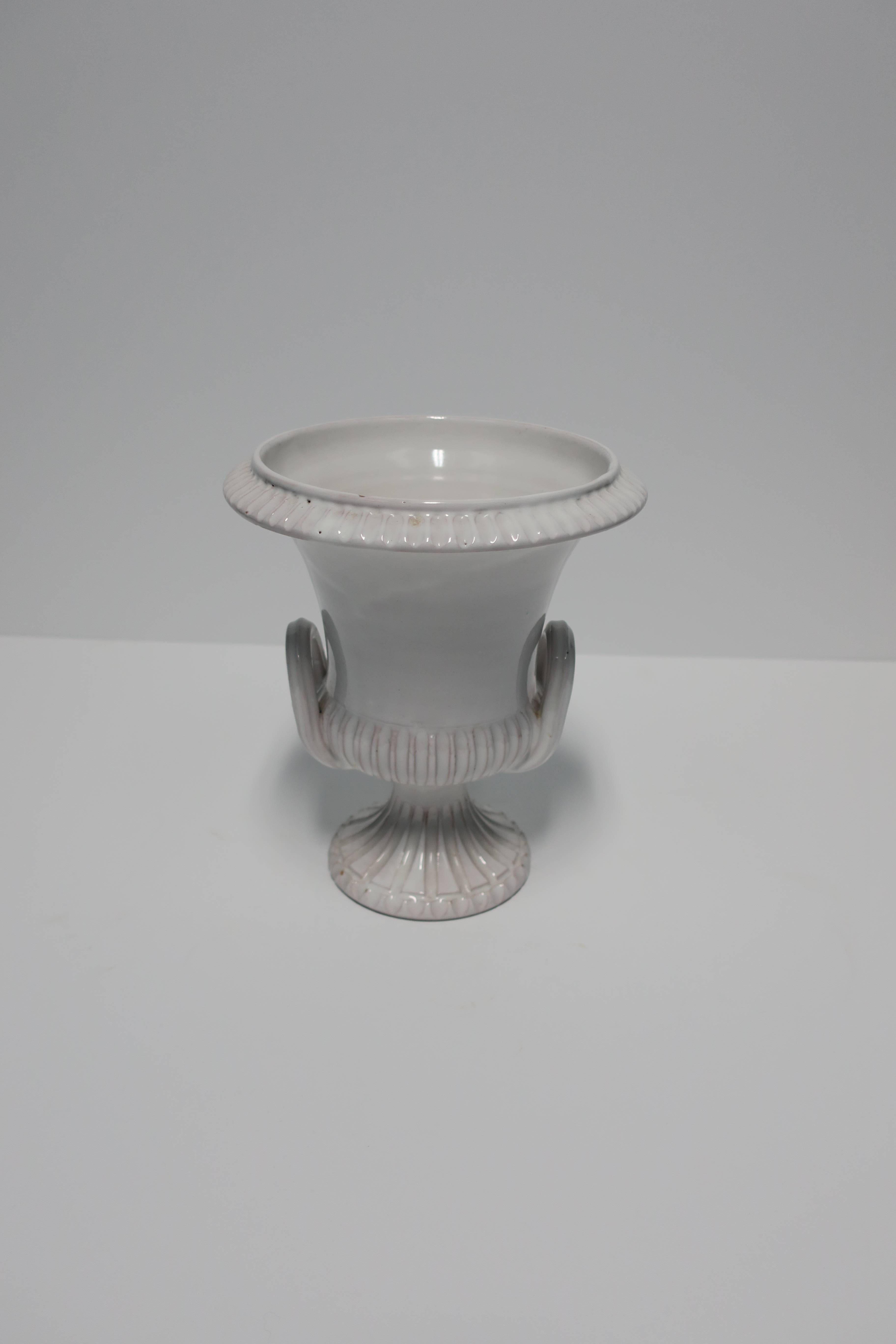 20th Century Italian White Pottery Urns Vases