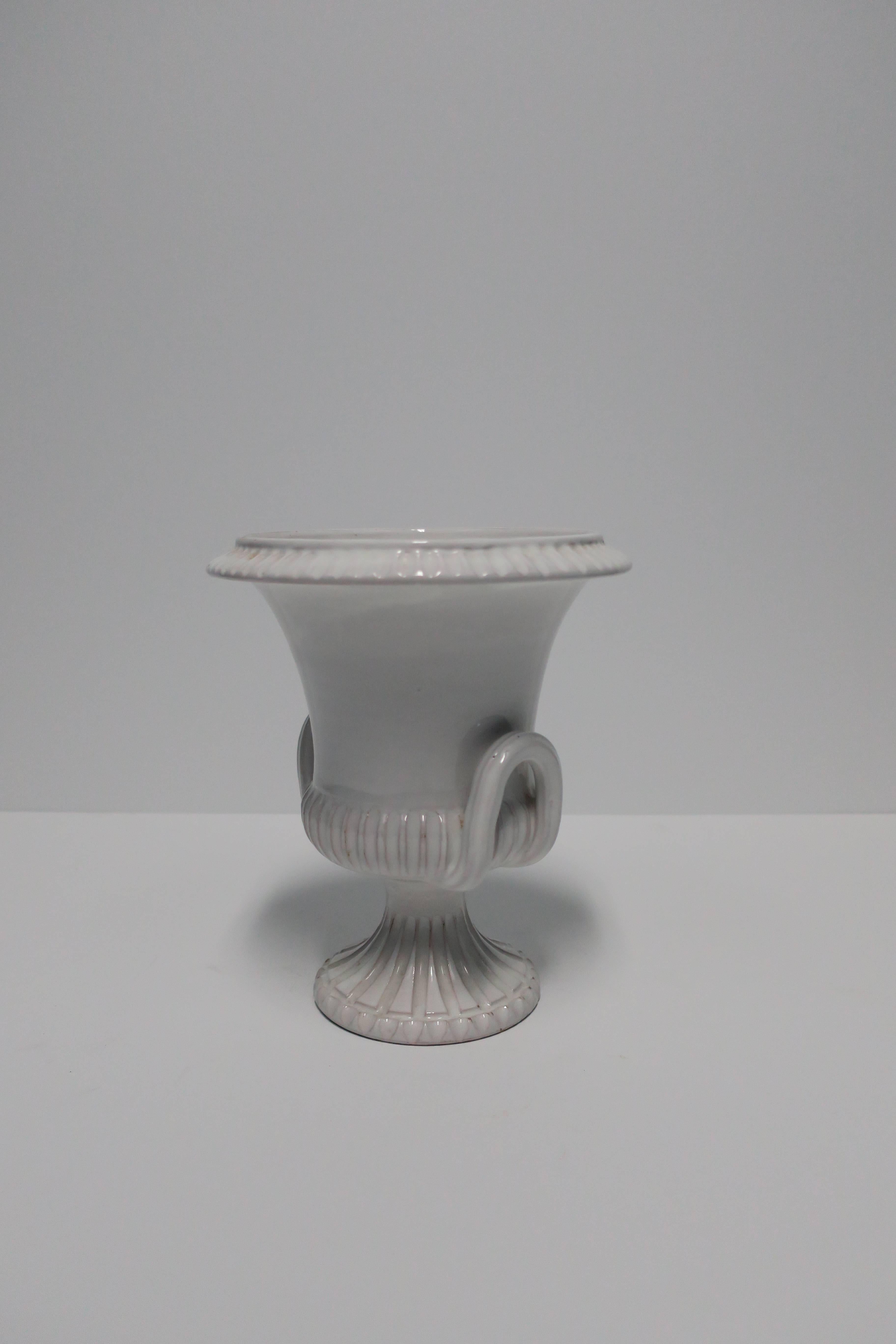 Ceramic Italian White Pottery Urns Vases