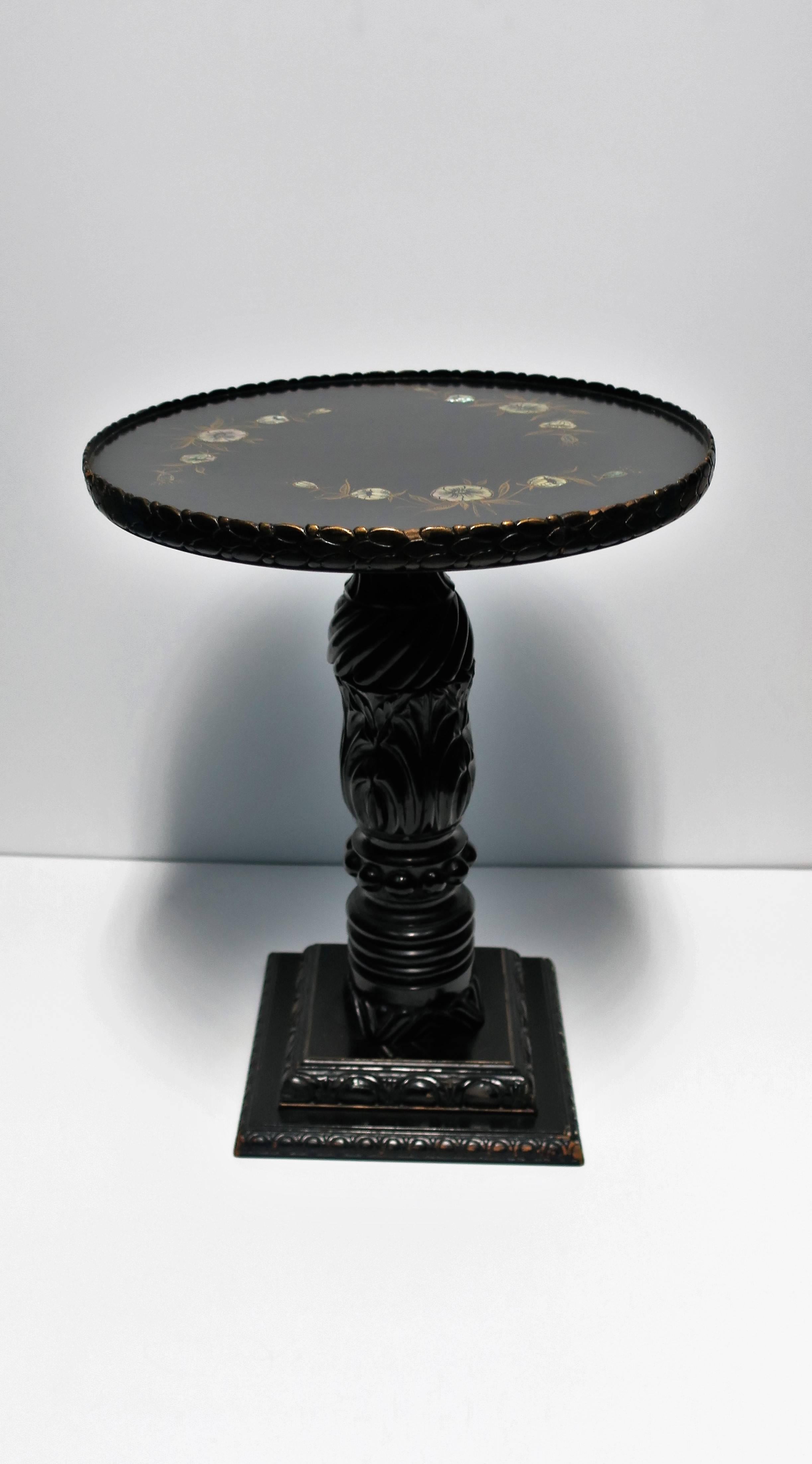 Vintage Black Lacquer Side Table For Sale at 1stDibs vintage black