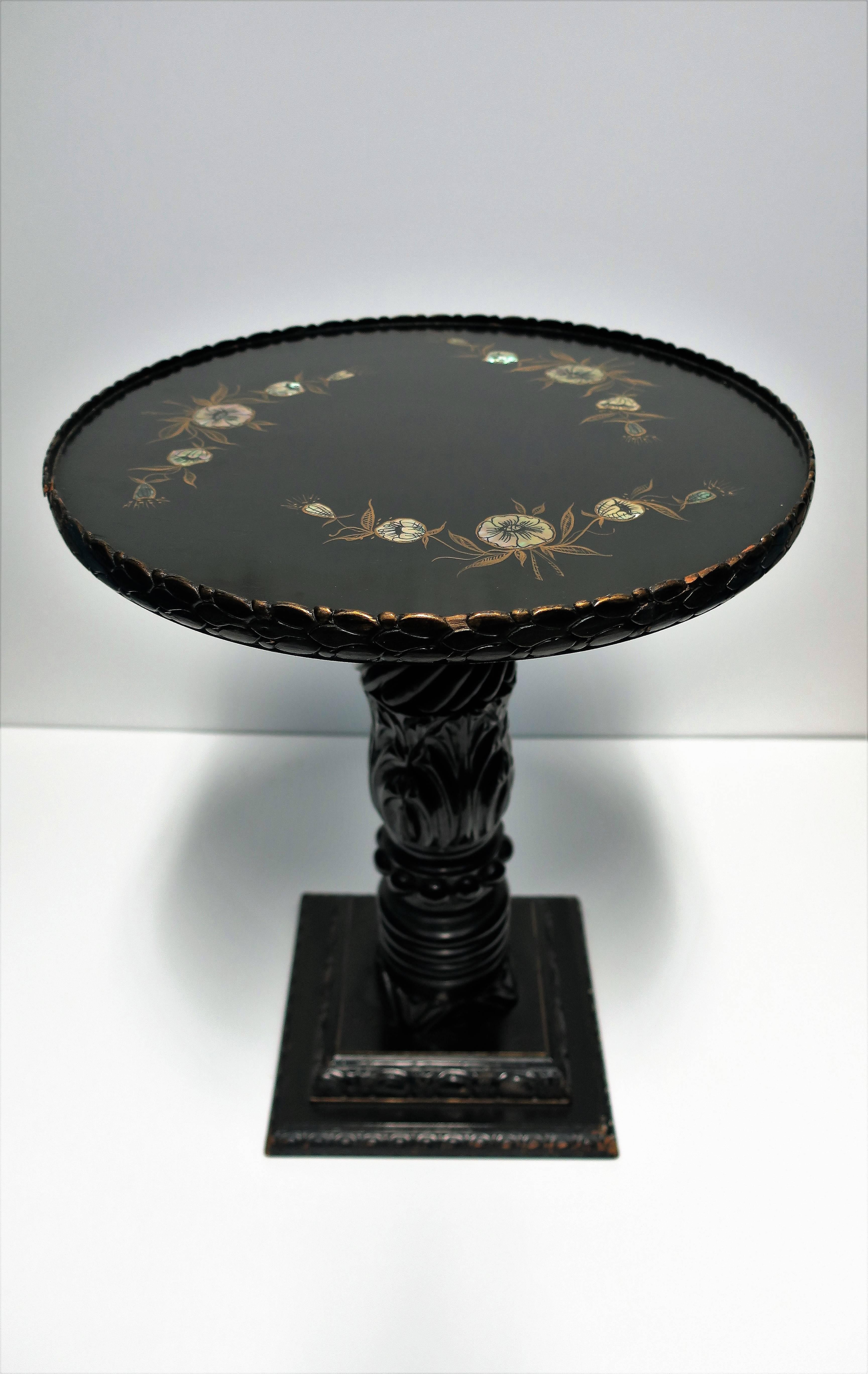 Vintage Black Lacquer Side Table For Sale at 1stDibs vintage black