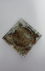 Clear Glass Leopard Decorated Vessel or Ashtray