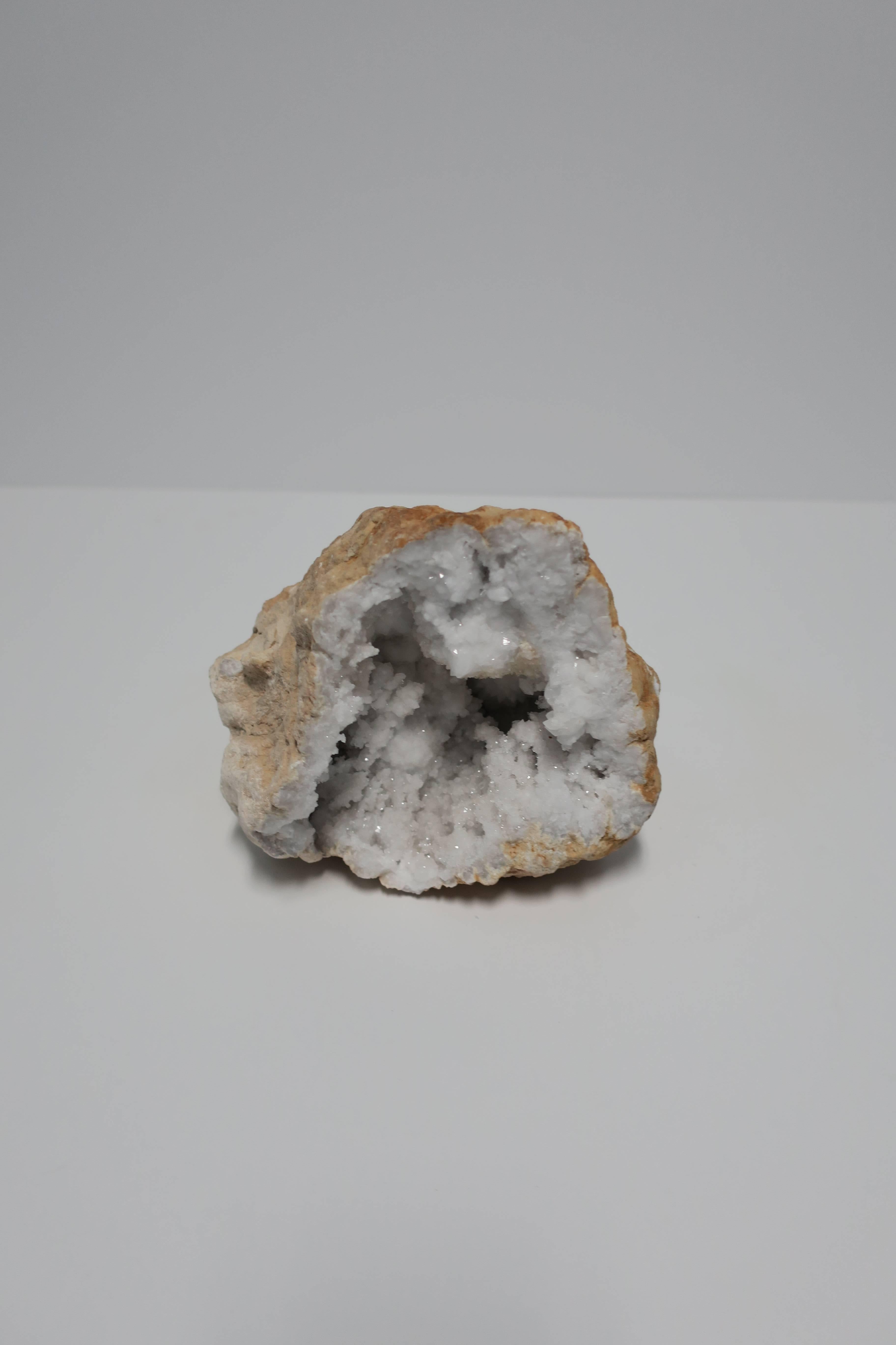 White Crystal Geode Natural Specimen Sculpture Piece 3